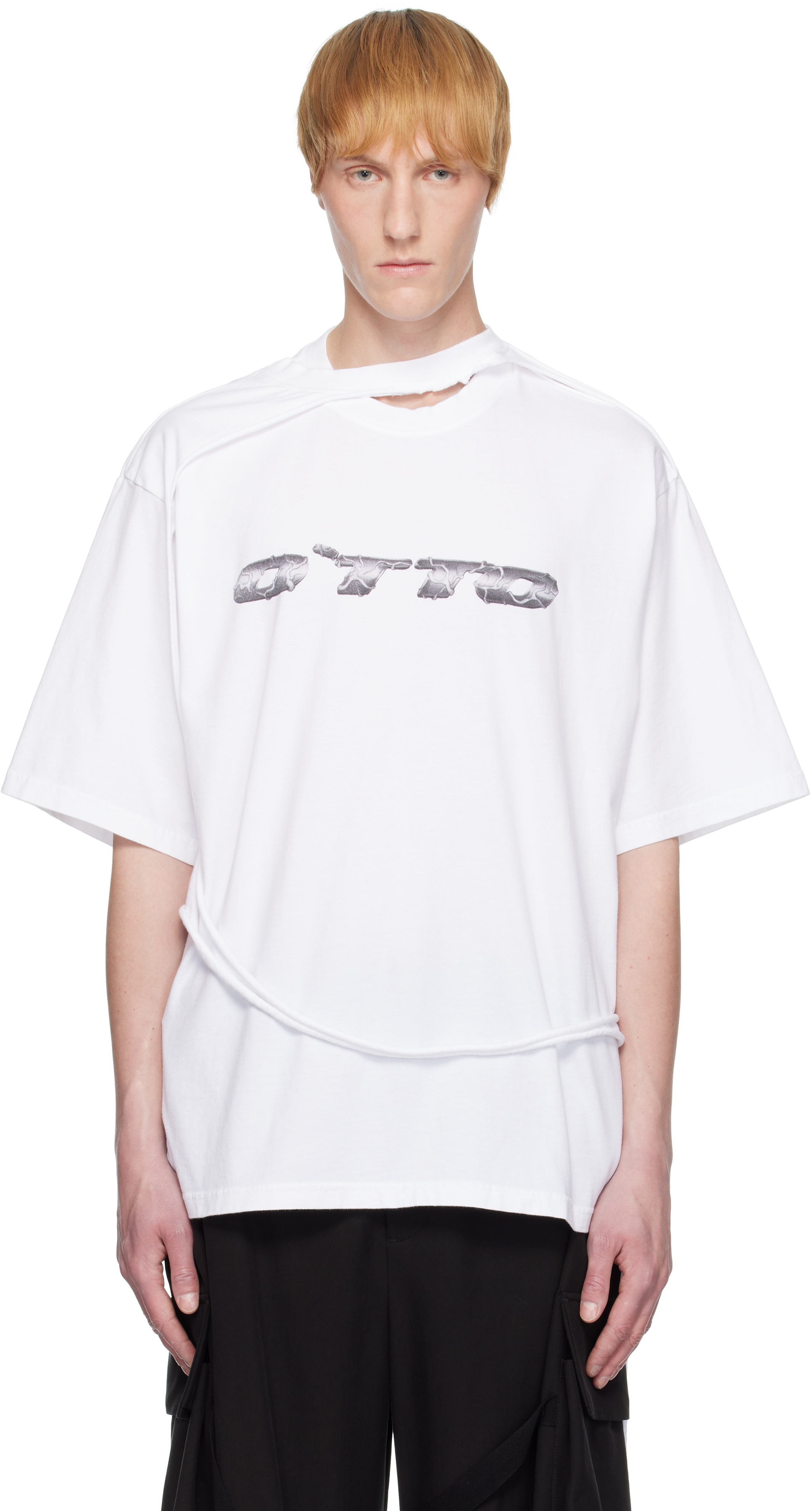 White Oversized Flap T-shirt