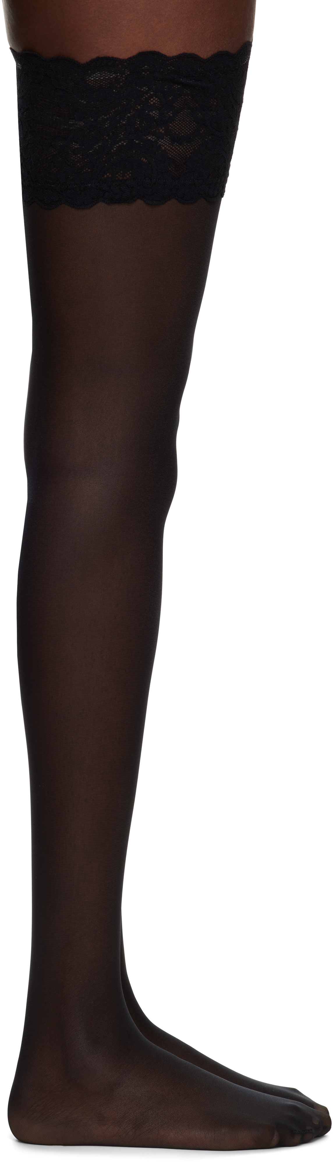 Wolford: ブラック Satin Touch 20 ストッキング | SSENSE 日本