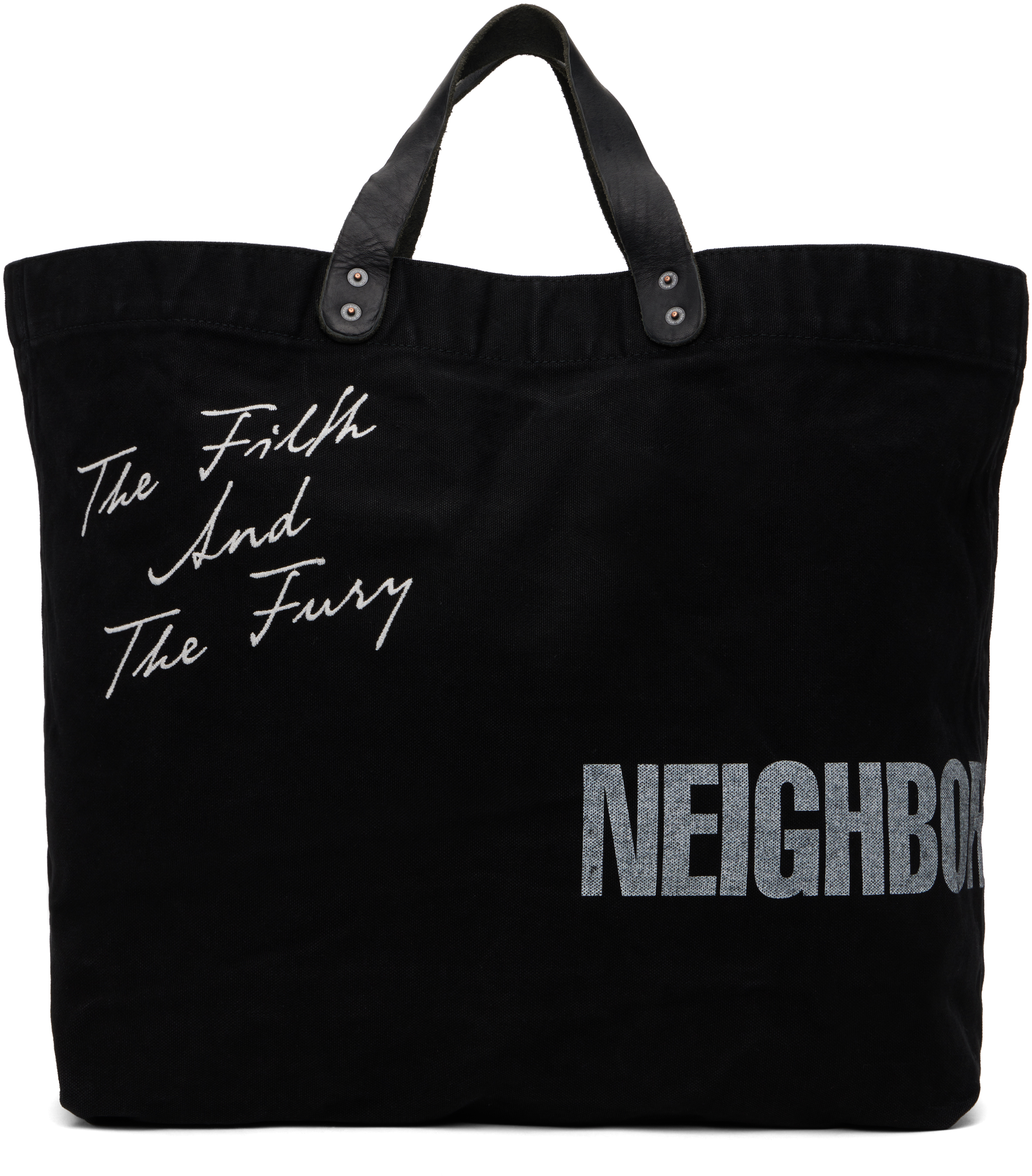 Black Washed Canvas Tote