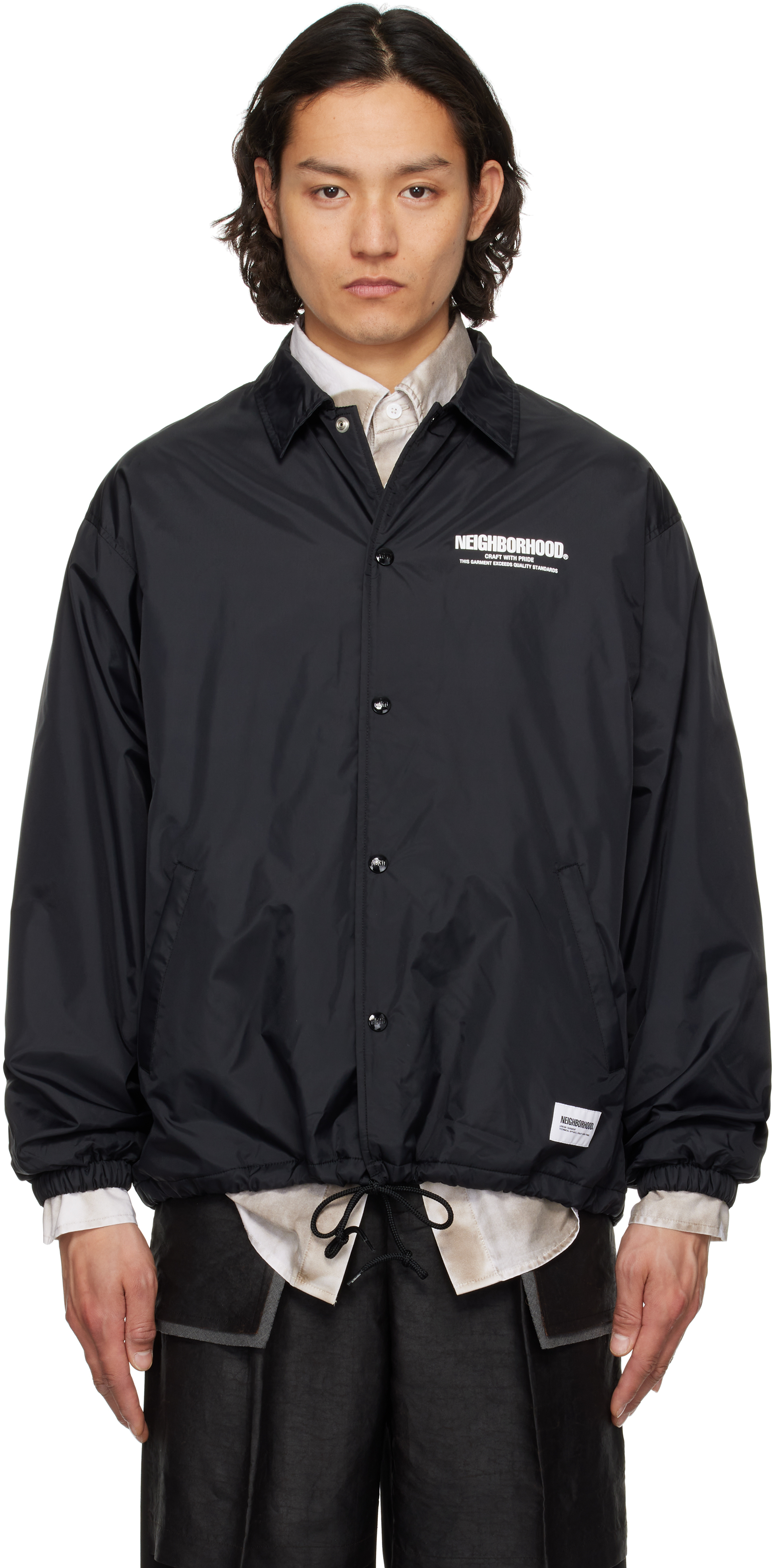 Neighborhood: Black Windbreaker 1 Jacket | SSENSE