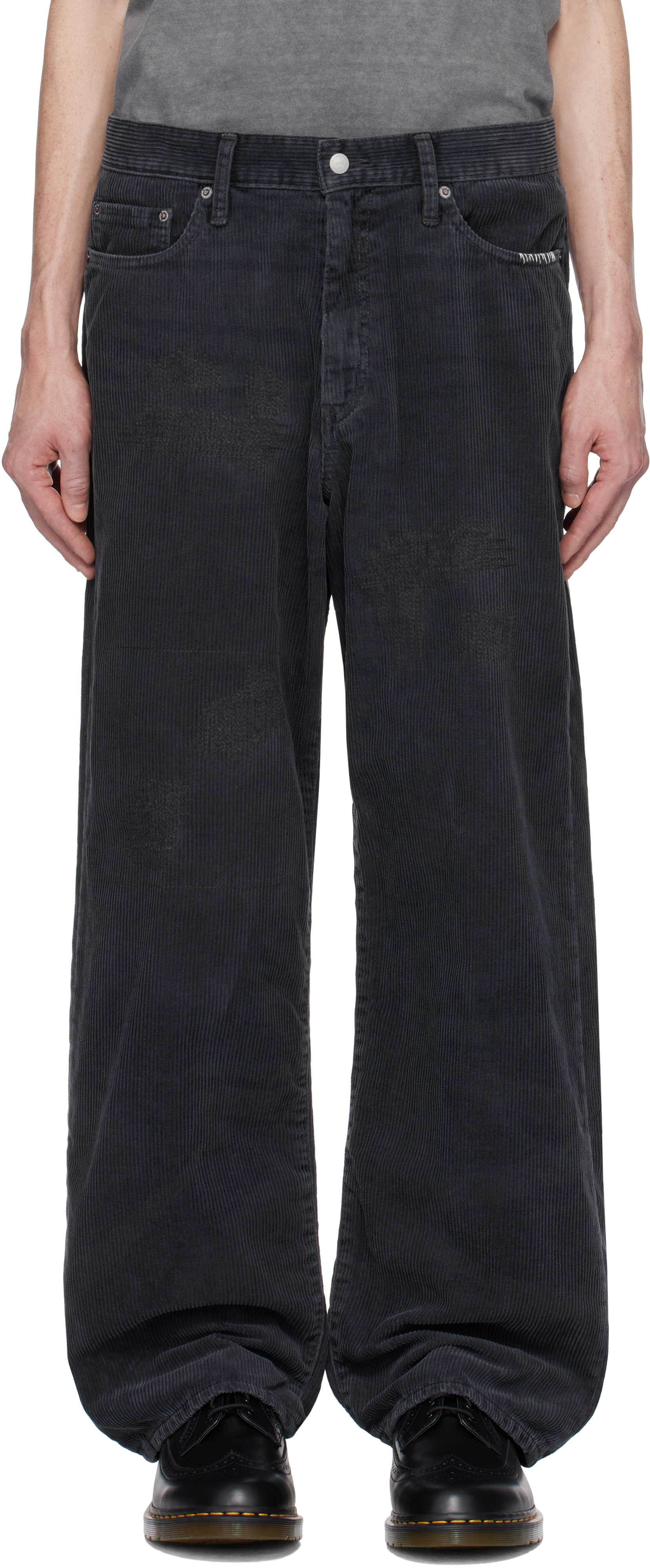 Black Savage Corduroy DP Wide Trousers