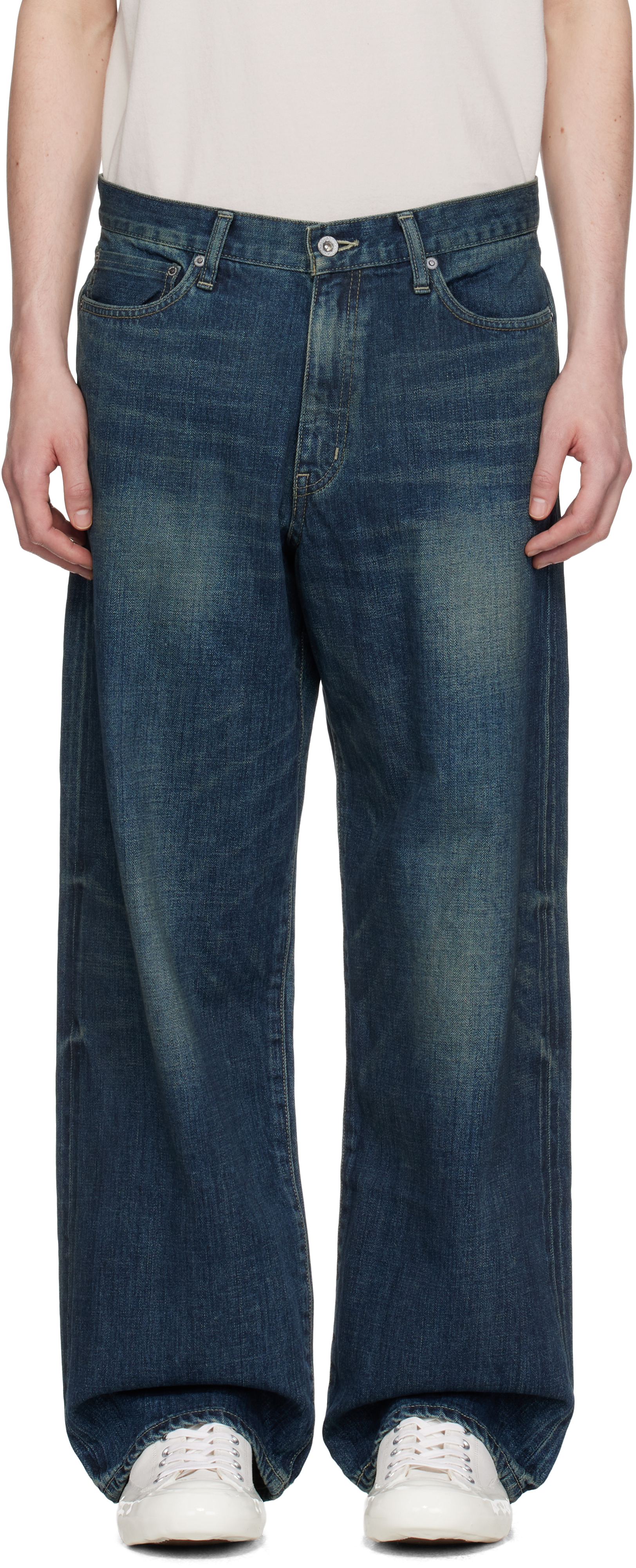 NEIGHBORHOOD BLUE WASHED DENIM DP WIDE JEANS