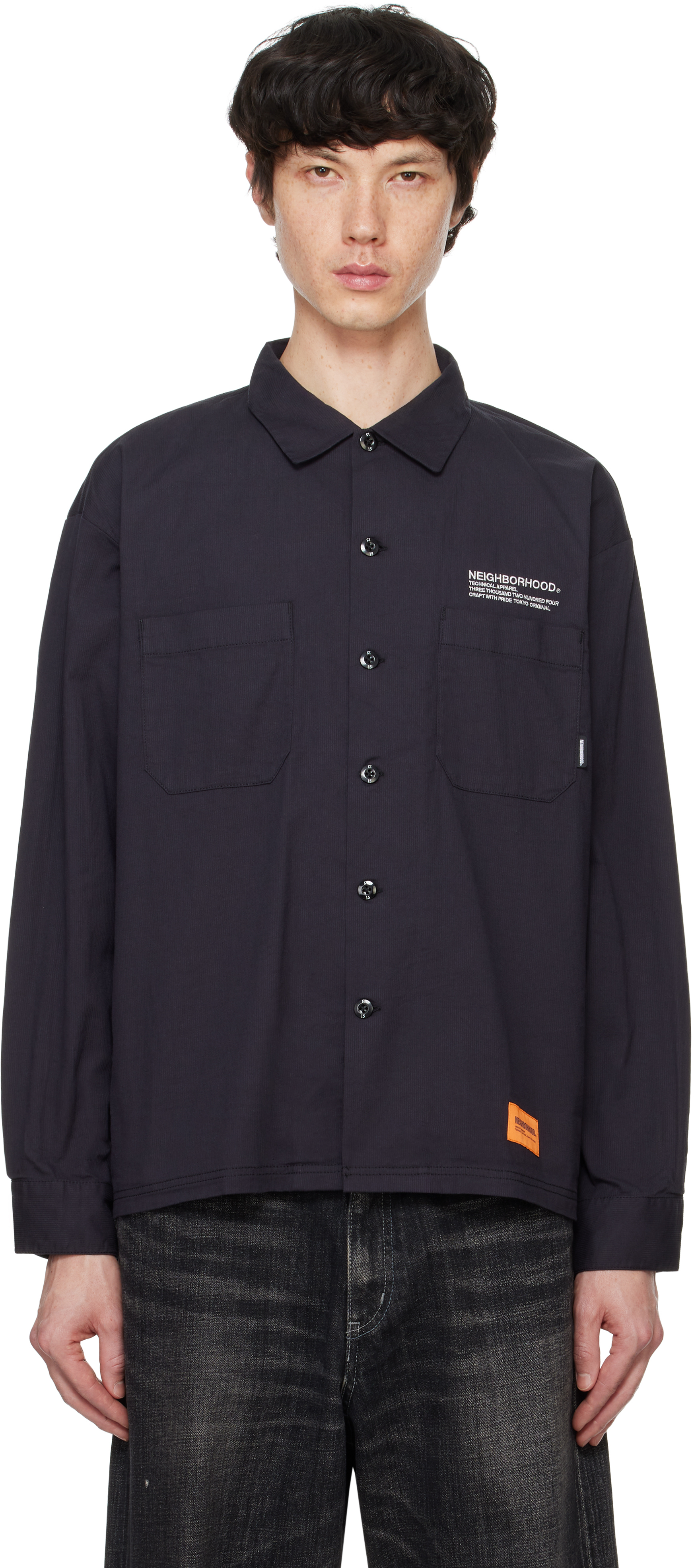 Black Cordlane Work LS Shirt