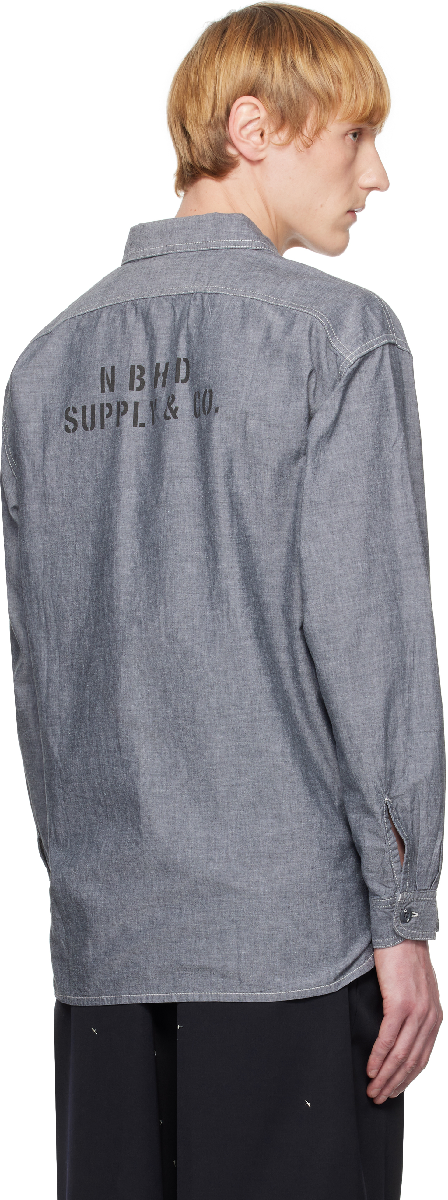 Shop Neighborhood Black Chambray Ls Shirt