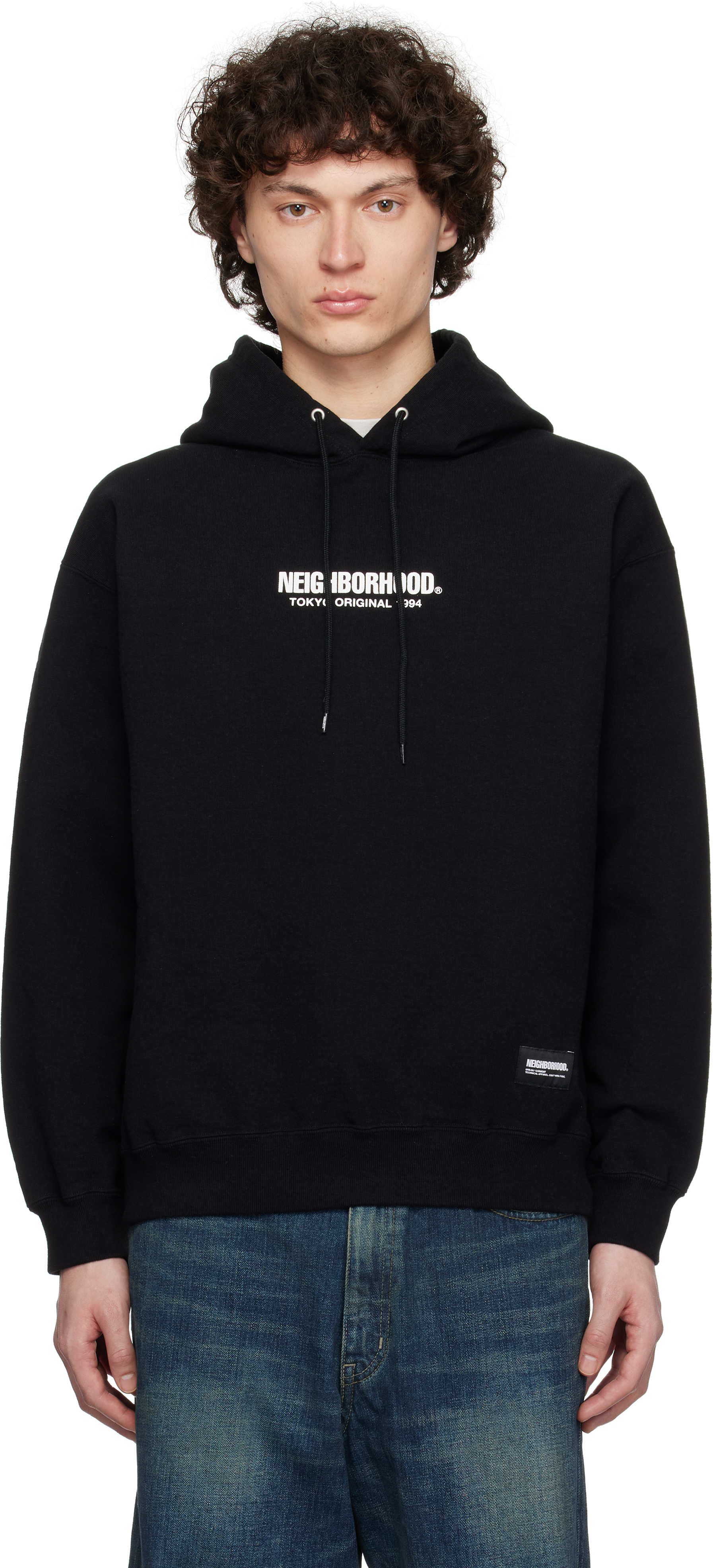 NEIGHBORHOOD BLACK SOLID SWEAT LS HOODIE