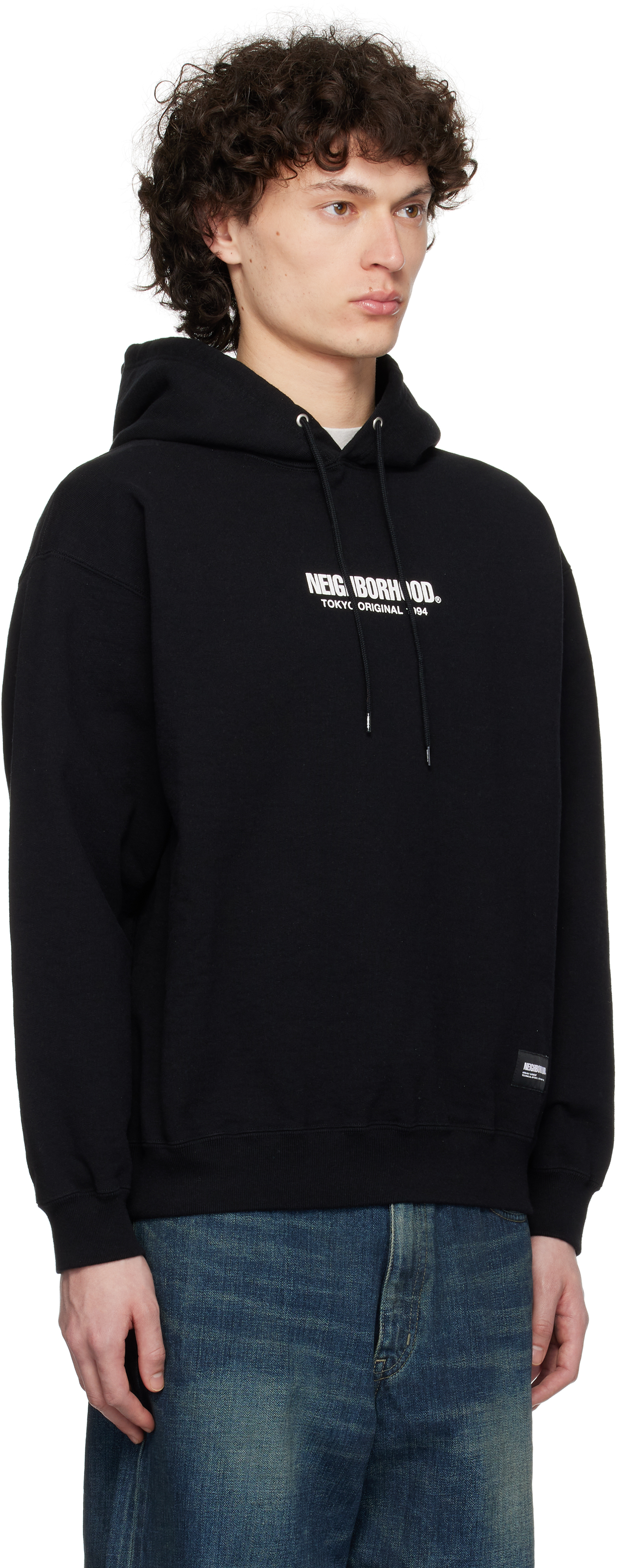 NEIGHBORHOOD BLACK SOLID SWEAT LS HOODIE