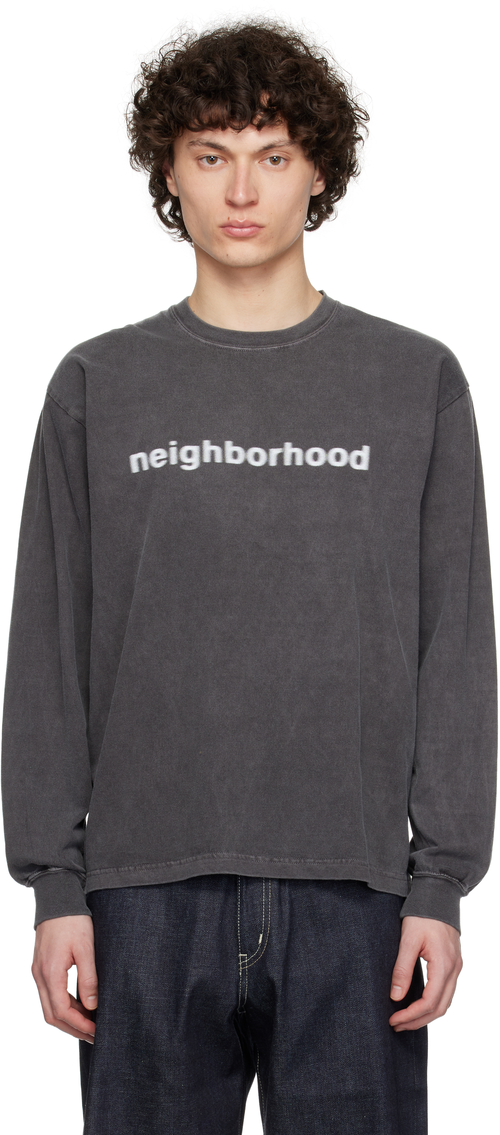 NEIGHBORHOOD GRAY NH. LS-3 T-SHIRT