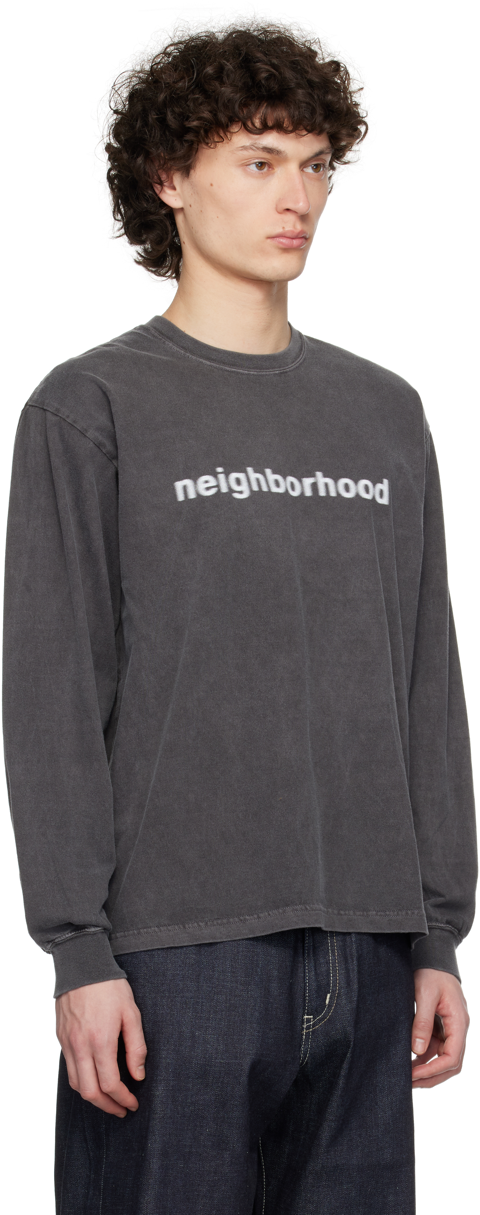 NEIGHBORHOOD GRAY NH. LS-3 T-SHIRT
