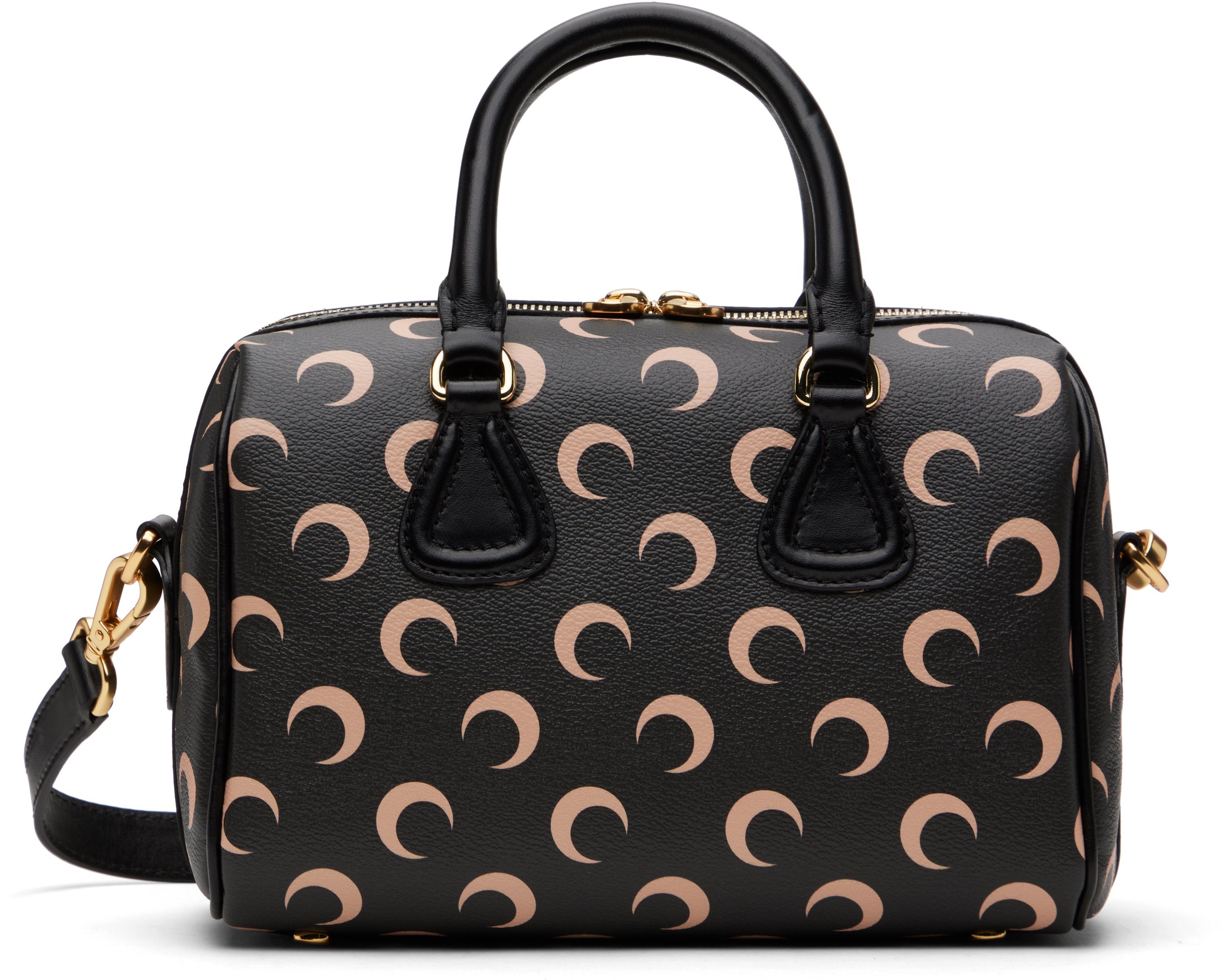 【Marine Serre】 ブラック Moon Canvas Strike バッグ Moon Canvas Strike • Marine Serre