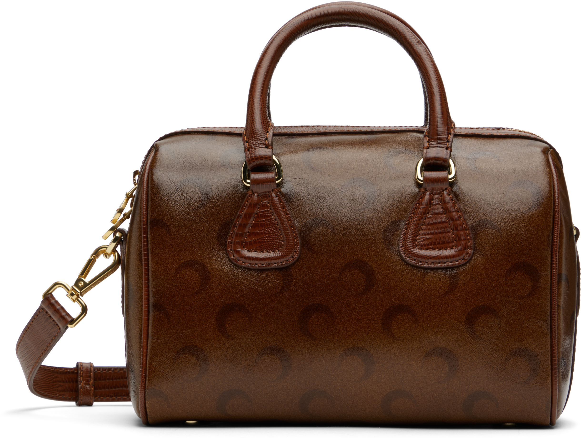 Marine Serre Brown Moon Airbrushed Leather Strike Bag