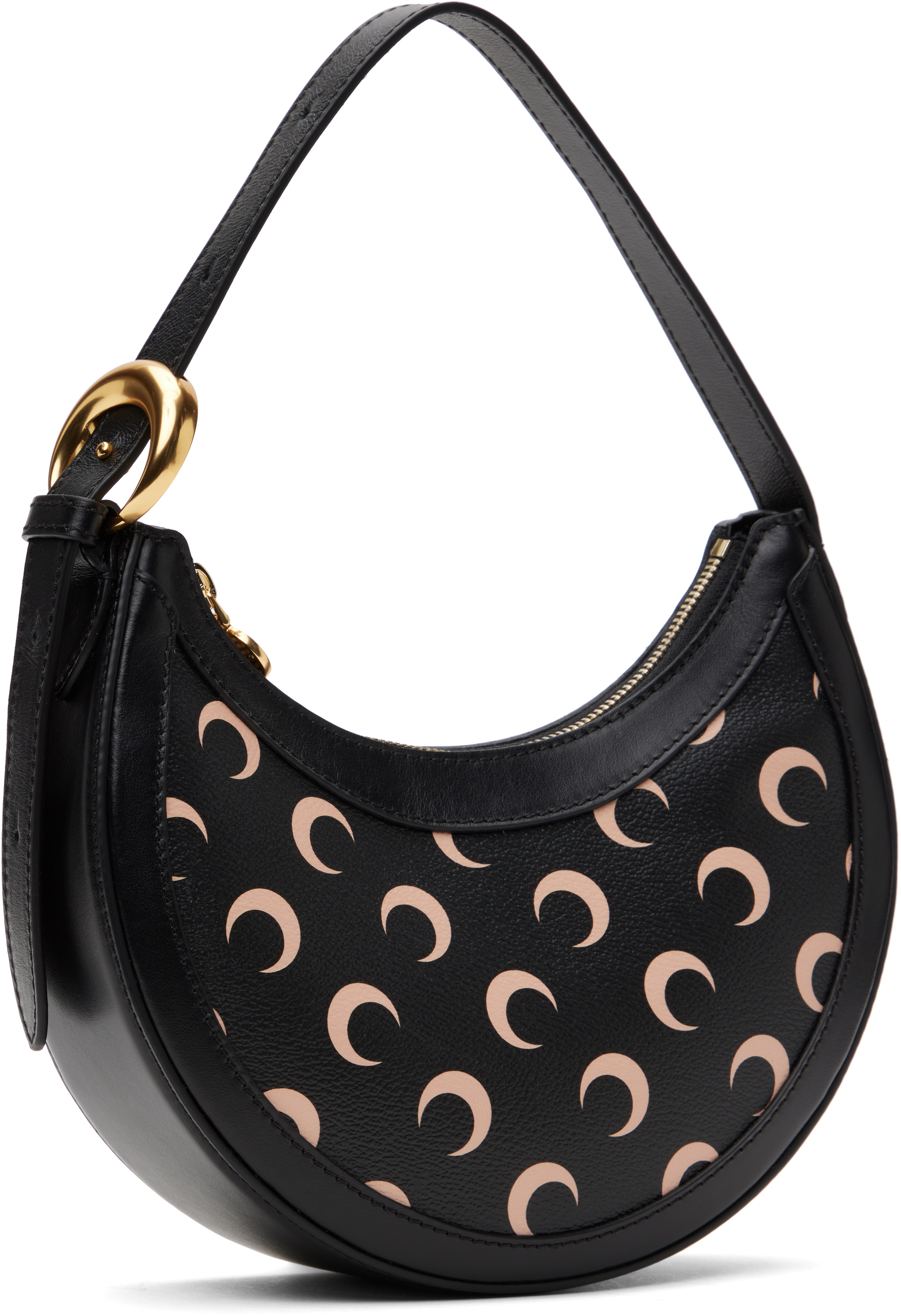 Shop Marine Serre Black Moon Canvas Eclips Mini Bag
