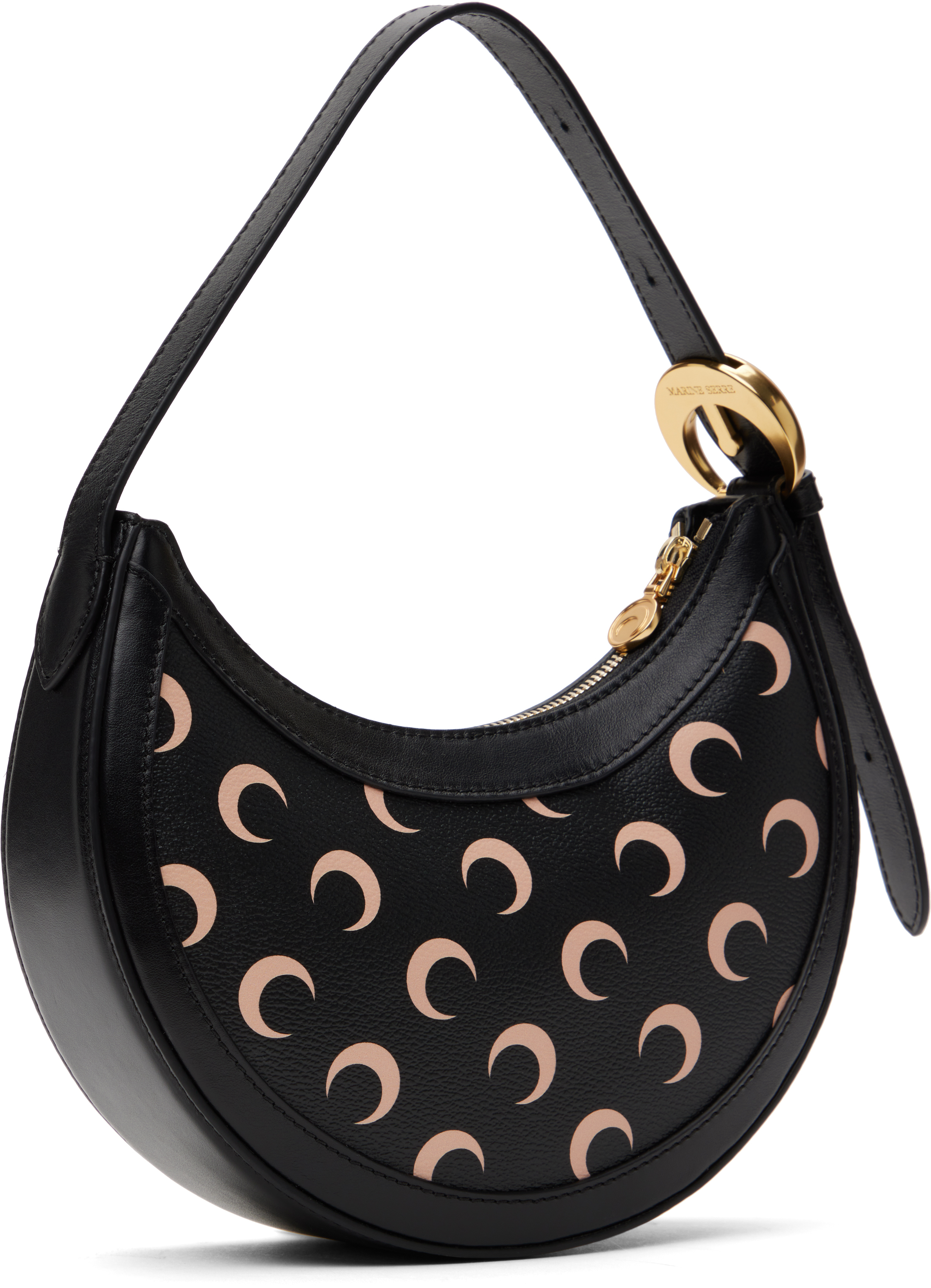 Shop Marine Serre Black Moon Canvas Eclips Mini Bag