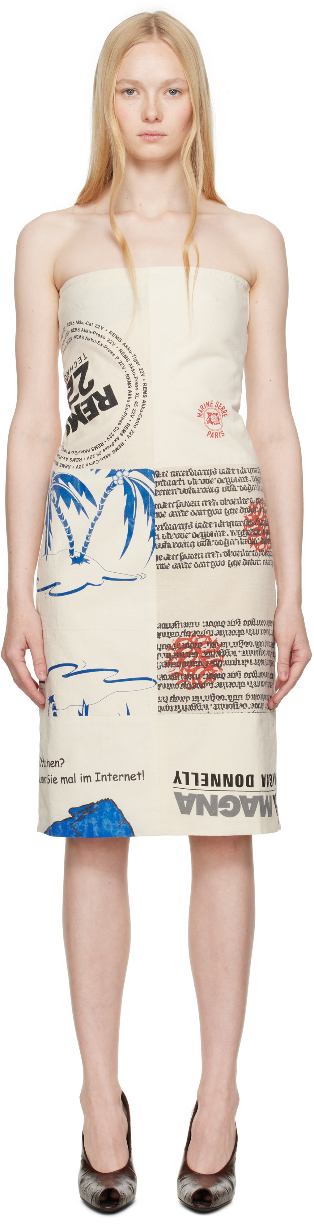 Marine Serre Regenerated Tote Bags ビスチェ ワンピース MS_WDR358A_UWOV0009_WH30_1.jpg