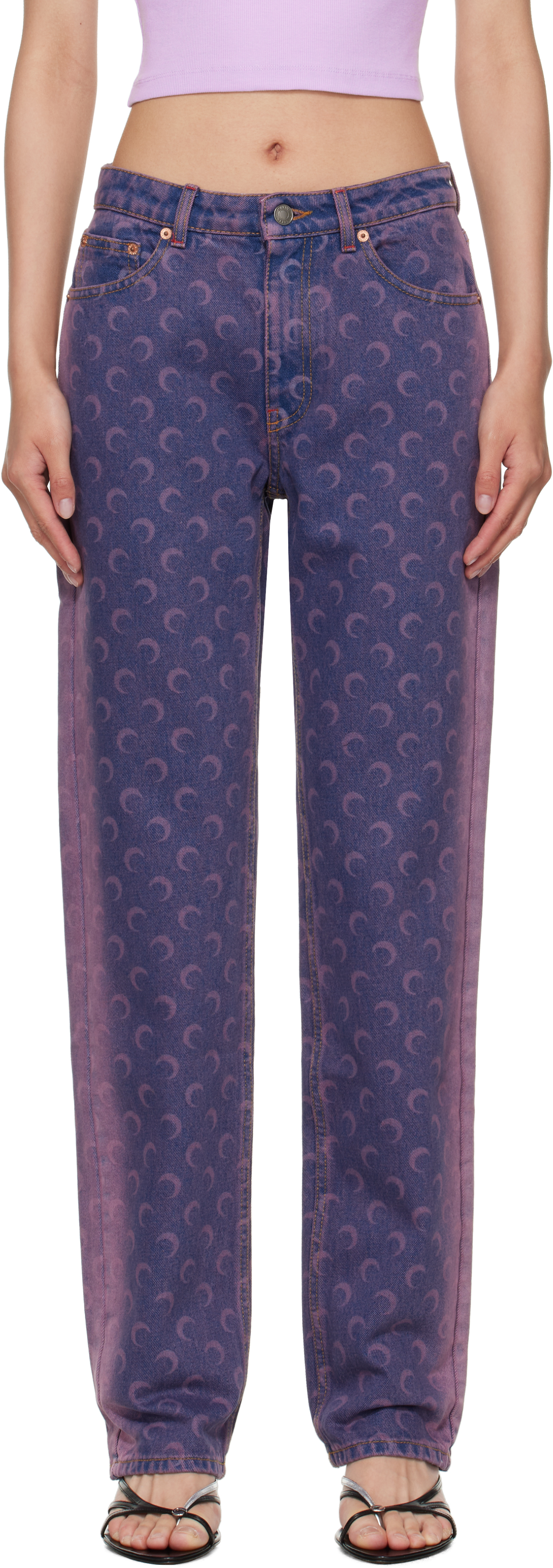 Purple Moon Laser Denim Loose Jeans