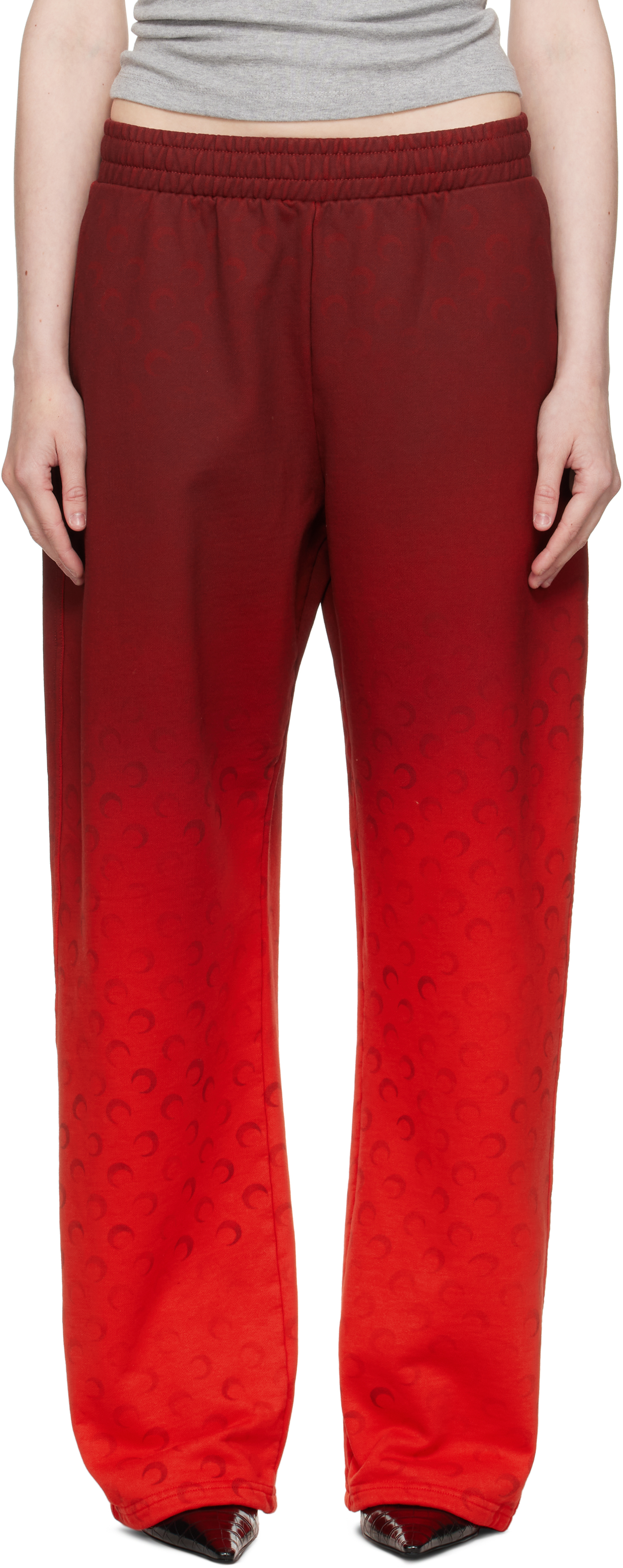 MARINE SERRE RED MOON FADED FLEECE SWEATPANTS
