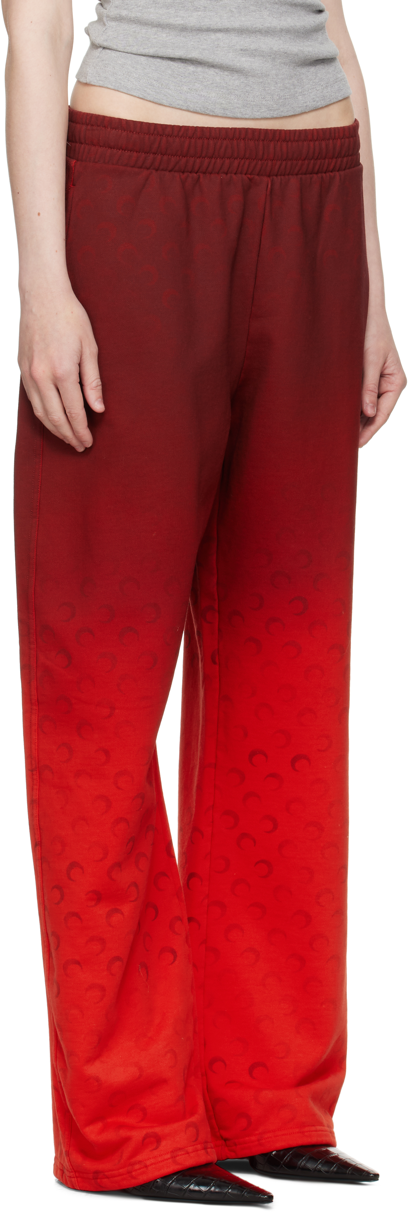 Marine Serre Red Moon Faded Fleece Sweatpants