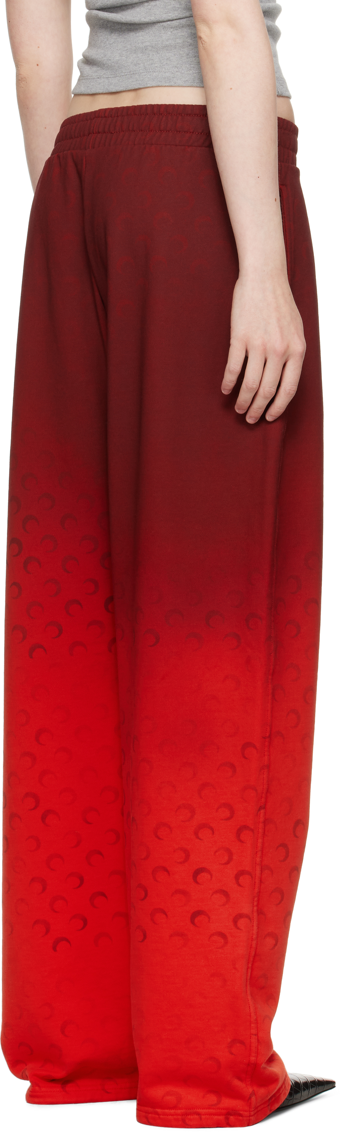 Marine Serre Red Moon Faded Fleece Sweatpants