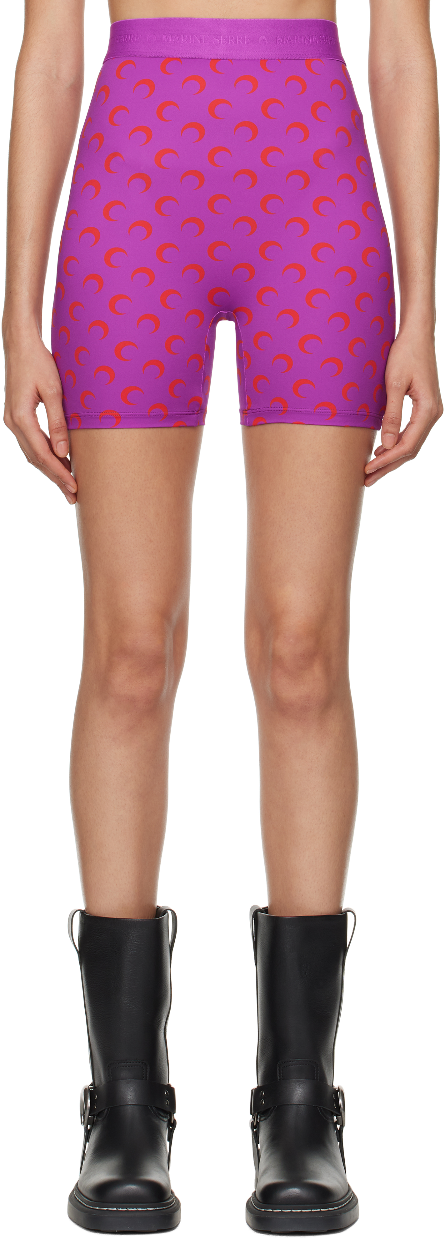 SSENSE Exclusive Purple & Red All Over Moon Cyclist Shorts