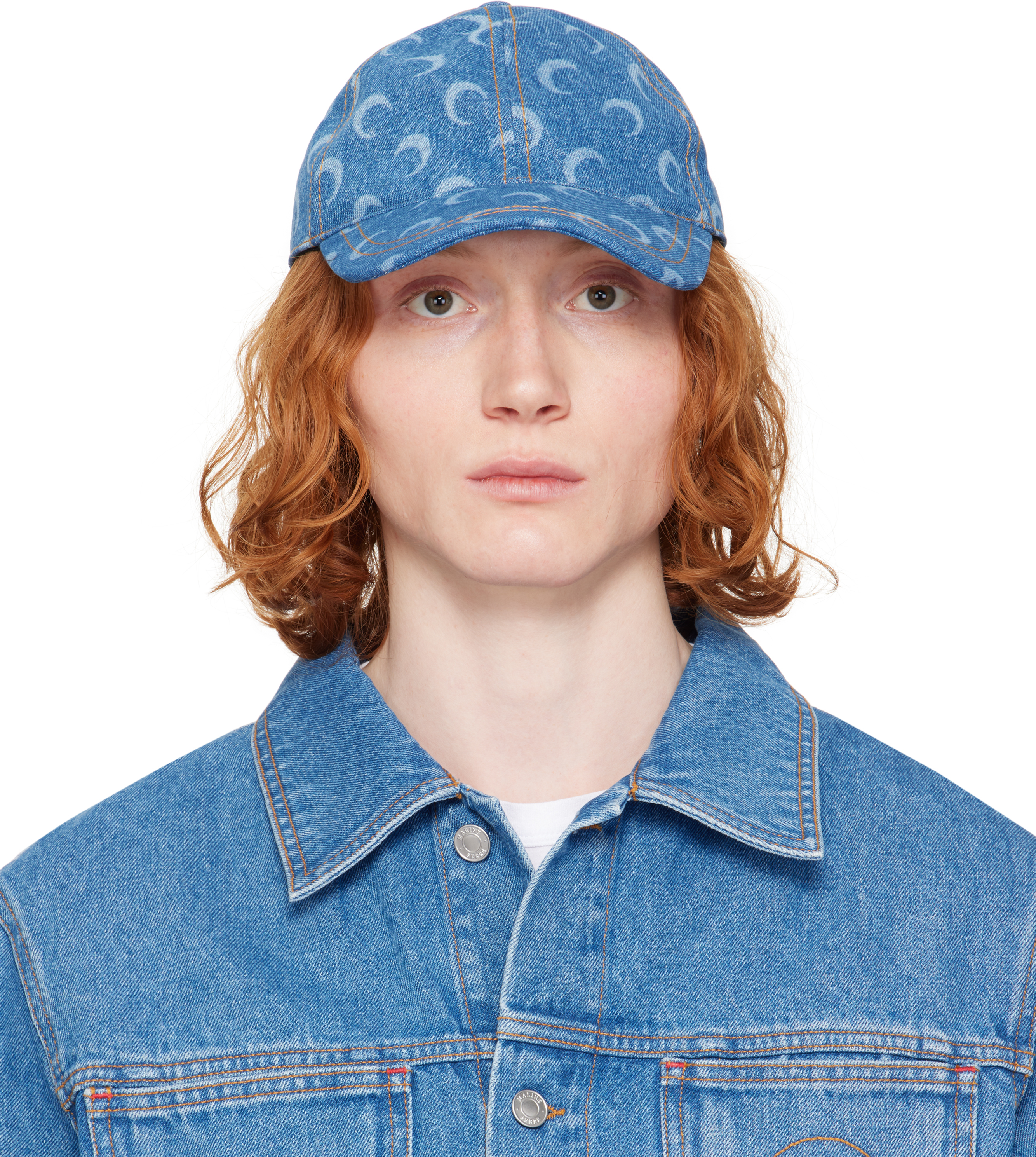 Blue Moon Laser Denim Baseball Cap