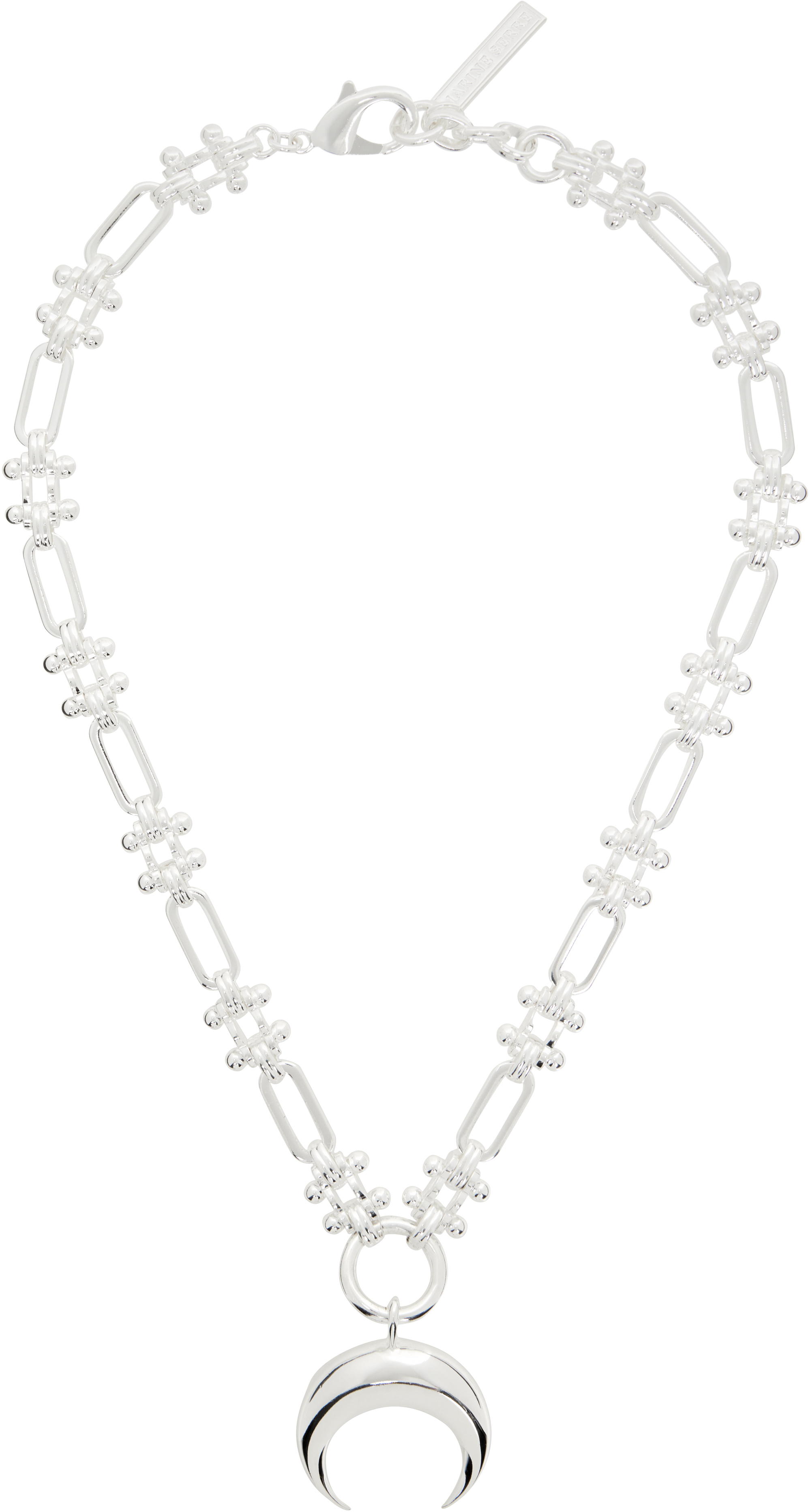 Marine Serre Silver Plated Moon Charm Necklace