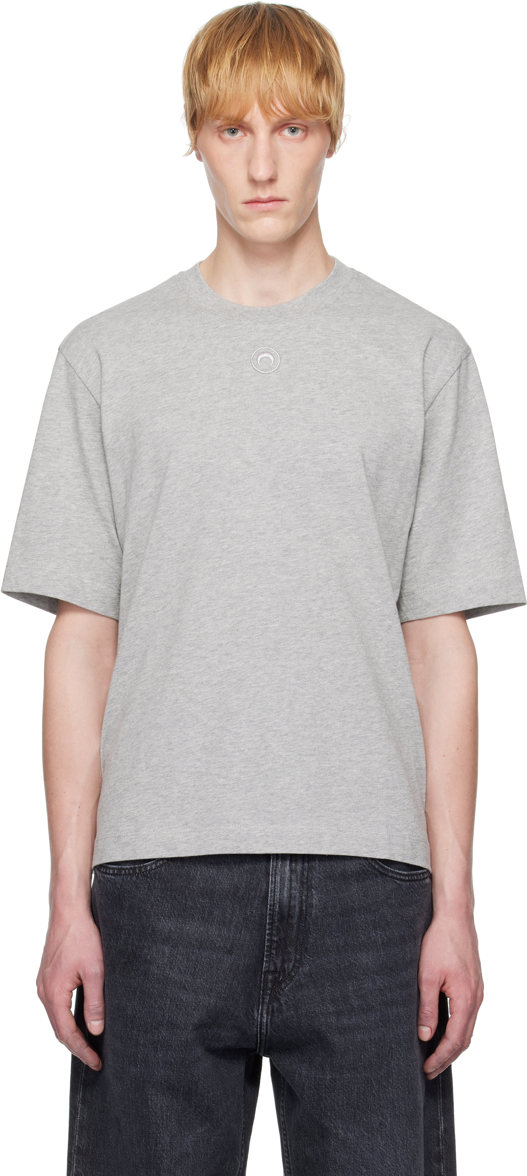 Gray Moon Logo Jersey Loose Fit T-shirt