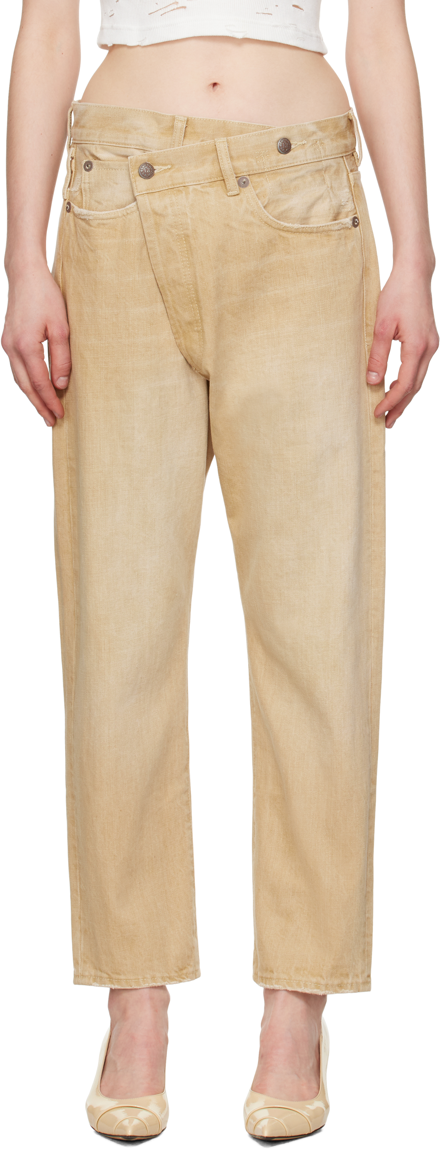 【関税込み】R13 ベージュ Boy ストレートジーンズ SUMMER SALE】13MWZ ストレートジーンズ(FLOWER)|Wrangler