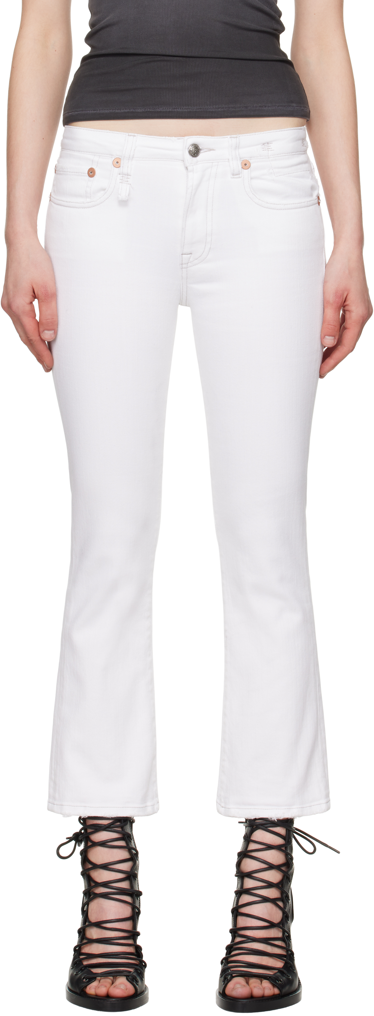 White Kick Fit Jeans