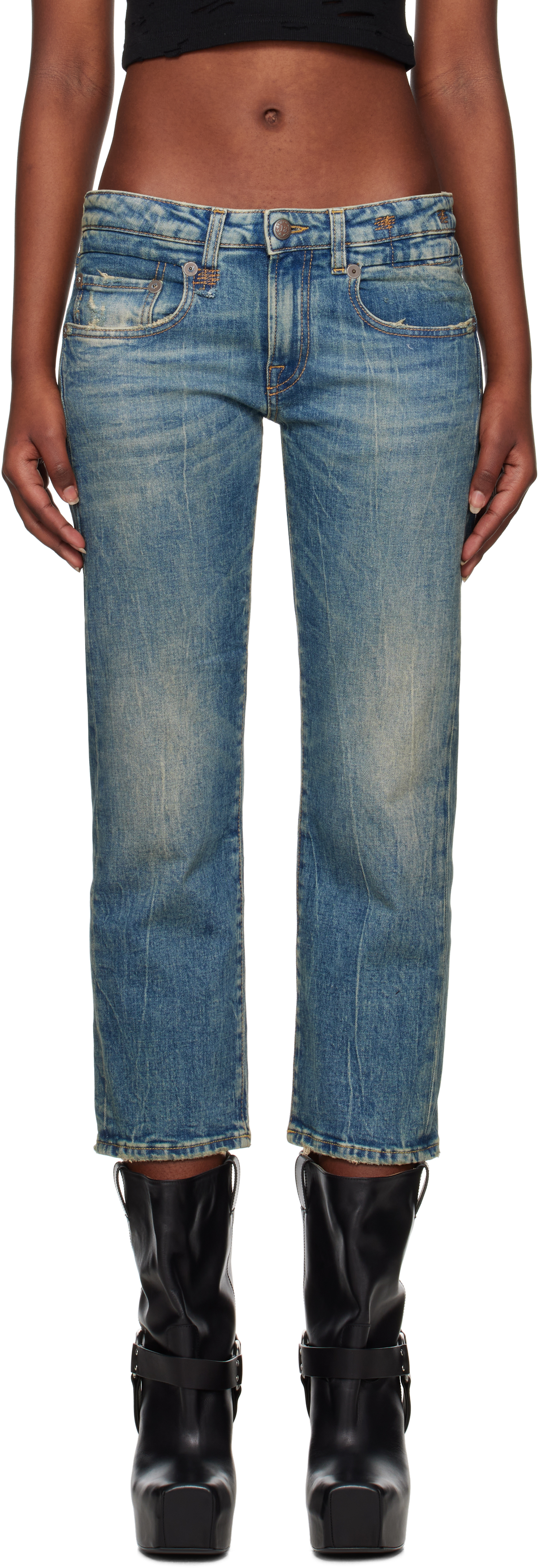 【関税込み】R13 ブルー Boy ジーンズ Boy Straight Jeans - R13