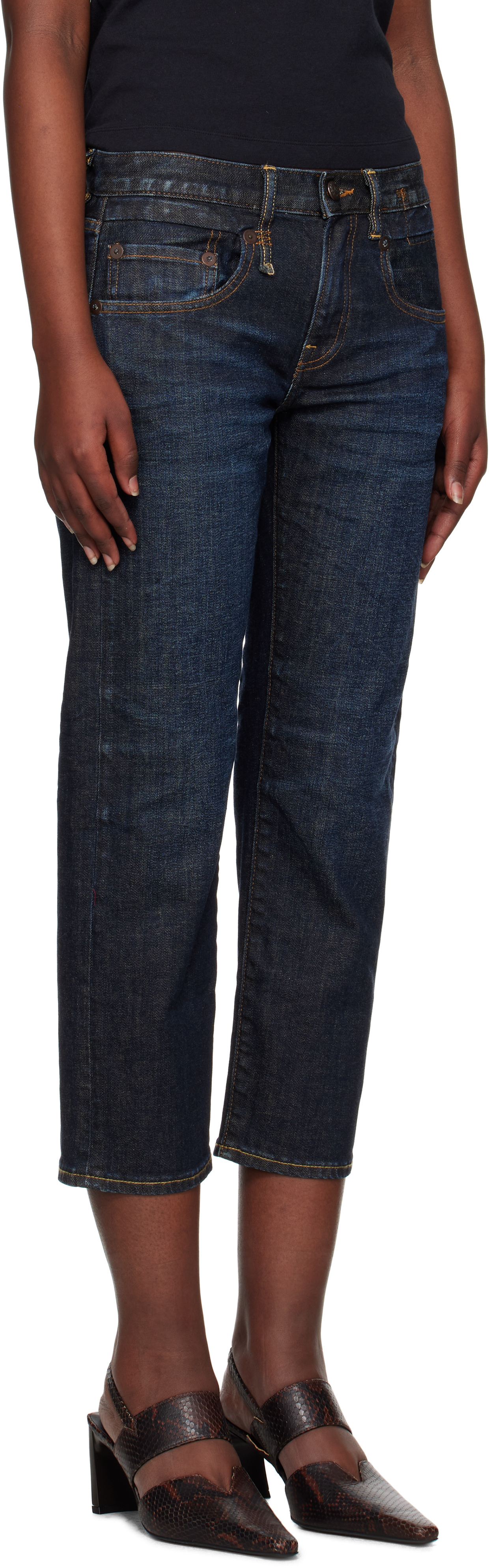 R13 Indigo Boy Straight Jeans In Avery Indigo