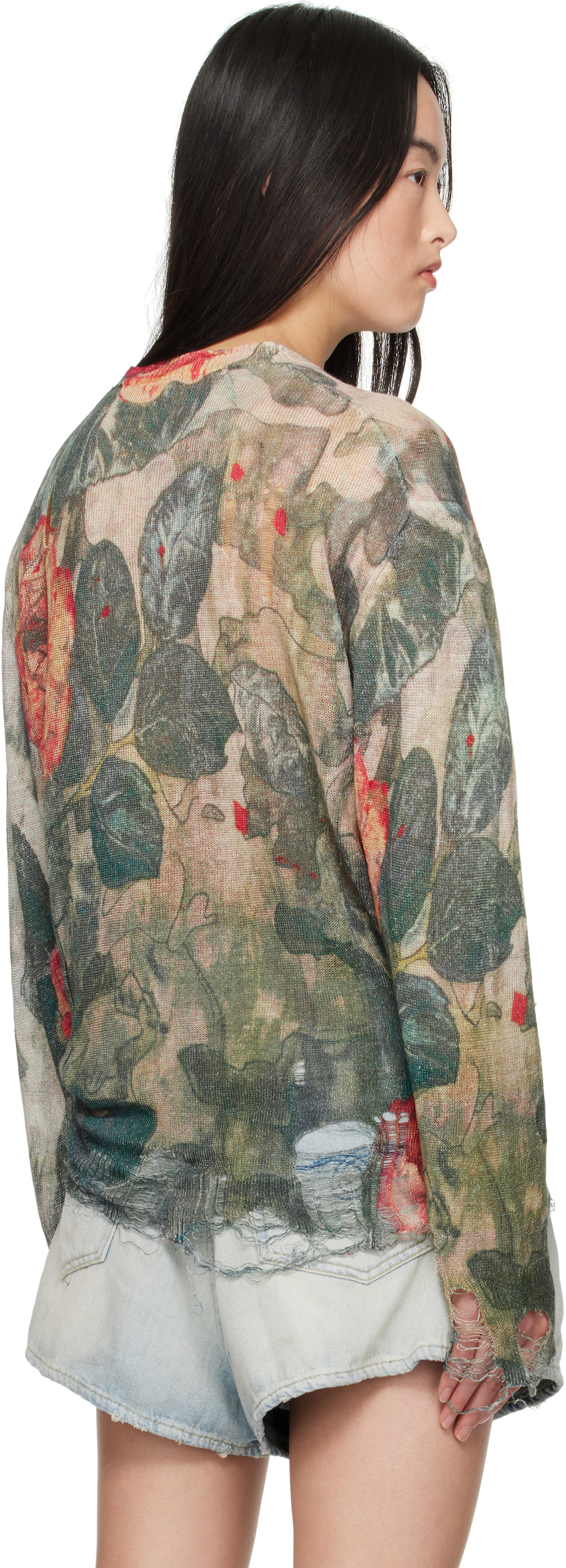 R13 Cardigan Mit Blumen-print In Camo Rose