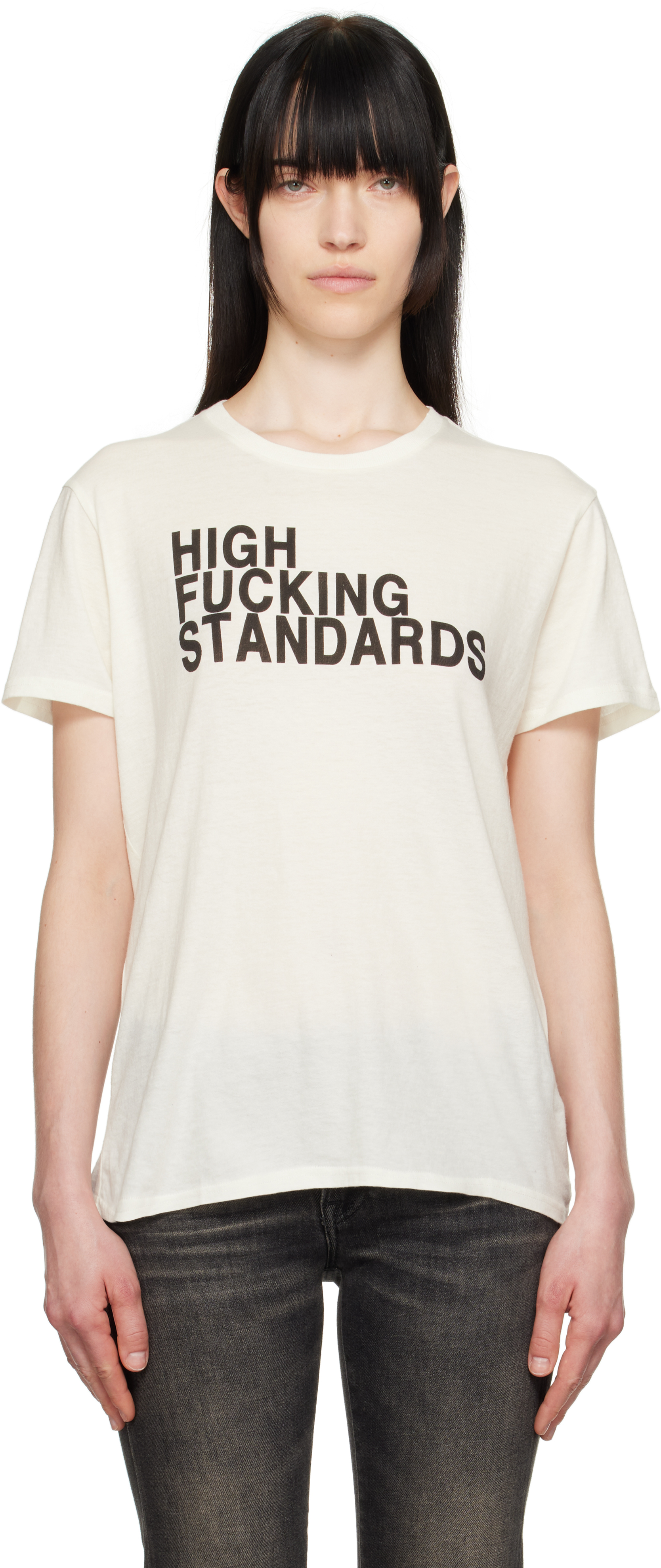 【関税込み】R13 オフホワイト 'Not A Fan' Boy Tシャツ R13: Off-White 'Not A Fan' Boy T-shirt | SSENSE 日本