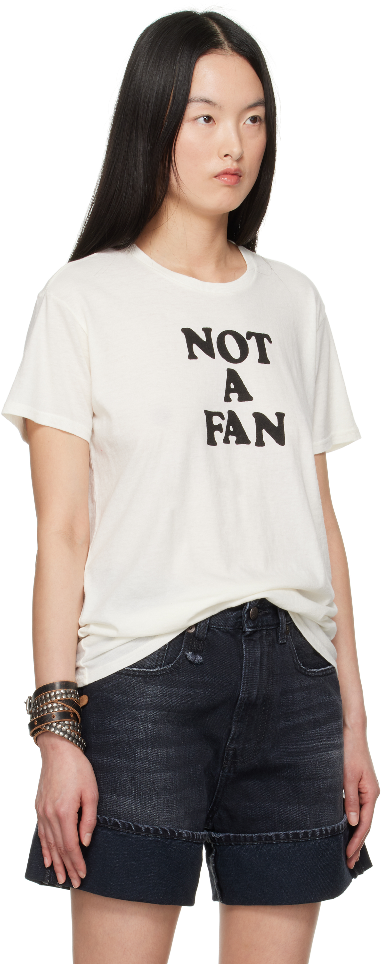 R13 Not A Fan T-shirt In Ecru