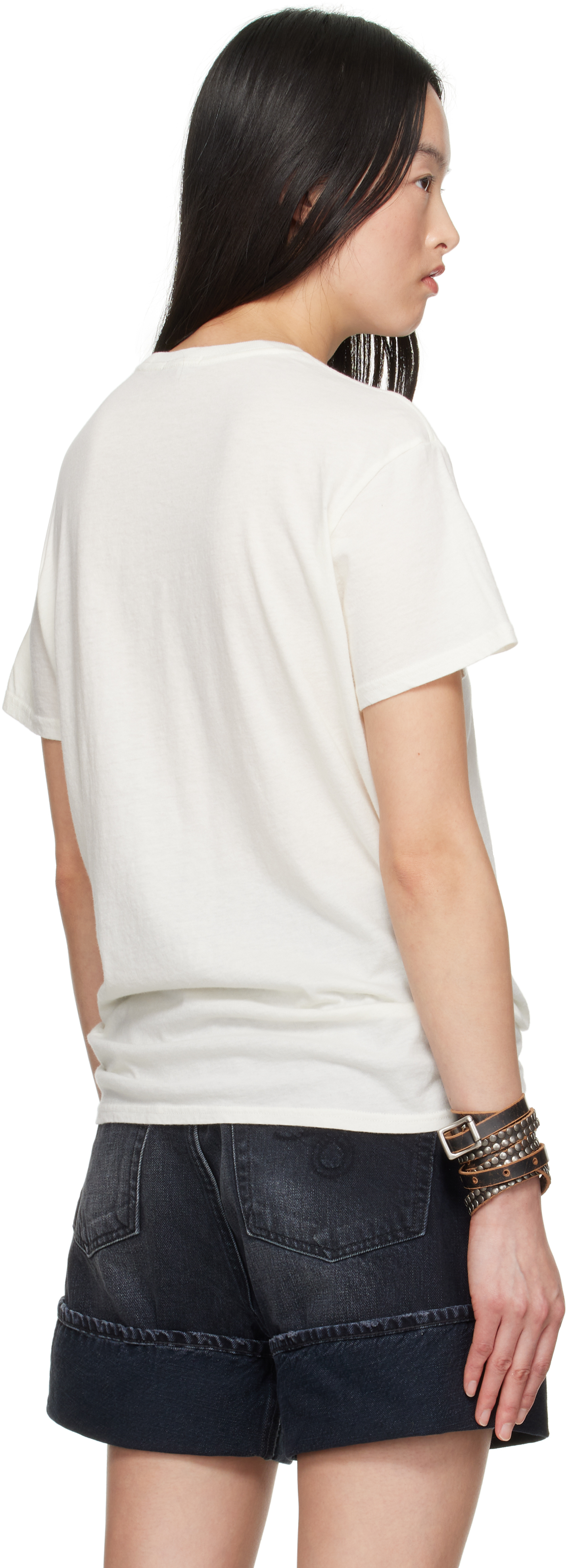 R13 Not A Fan T-shirt In Ecru