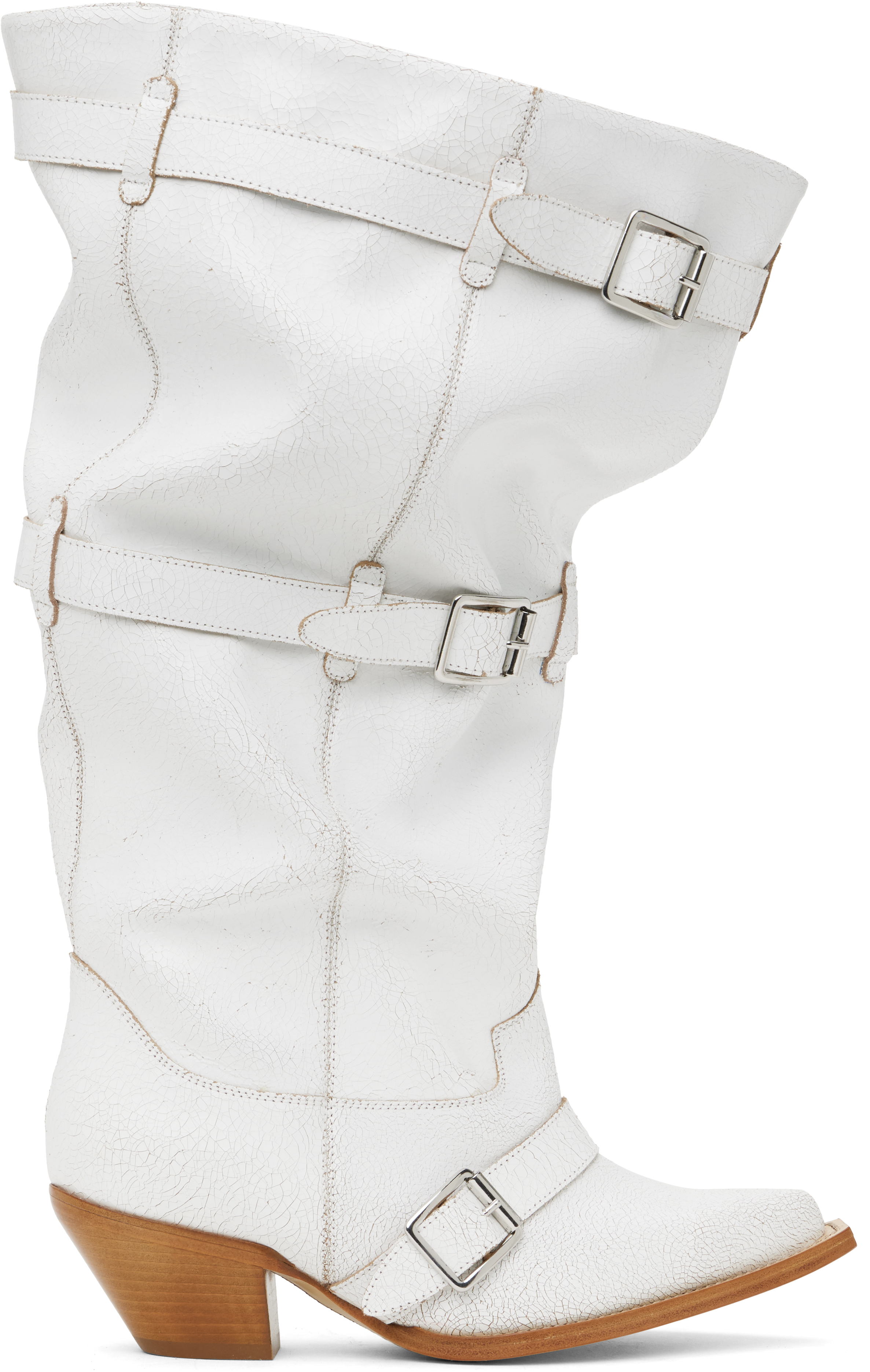 【関税込み】R13 ホワイト Buckled-Up Slouch カウボーイブーツ BUCKLED-UP SLOUCH COWBOY BOOT - CRACKLE WHITE - R13