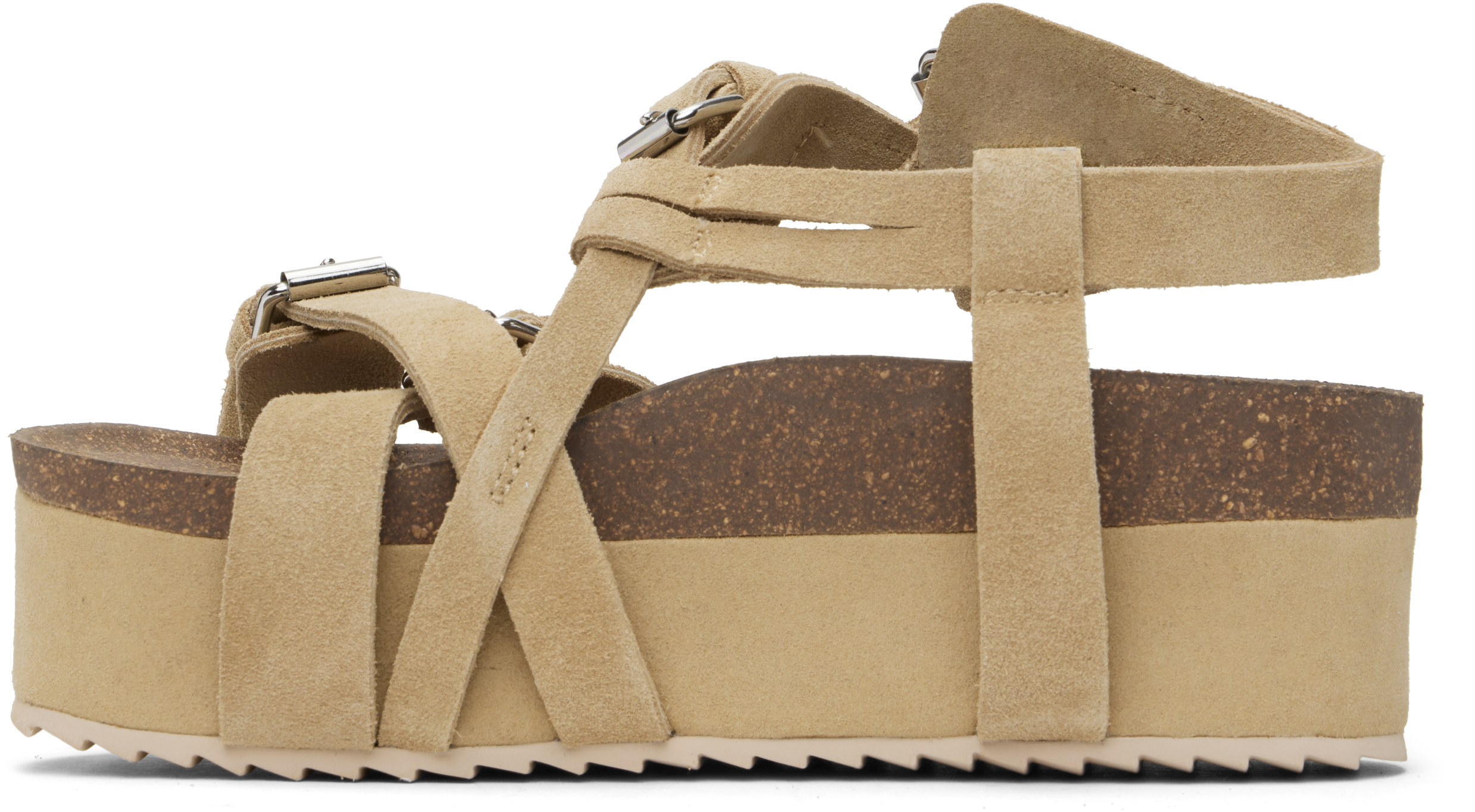 R13 Khaki Platform Sandals In Khaki