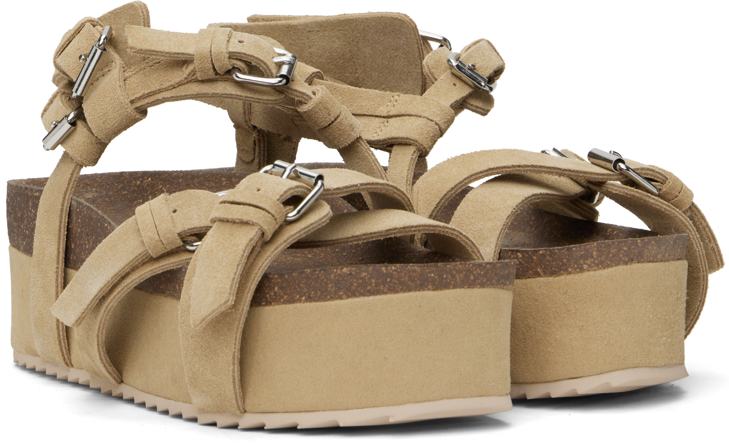 R13 Khaki Platform Sandals In Khaki
