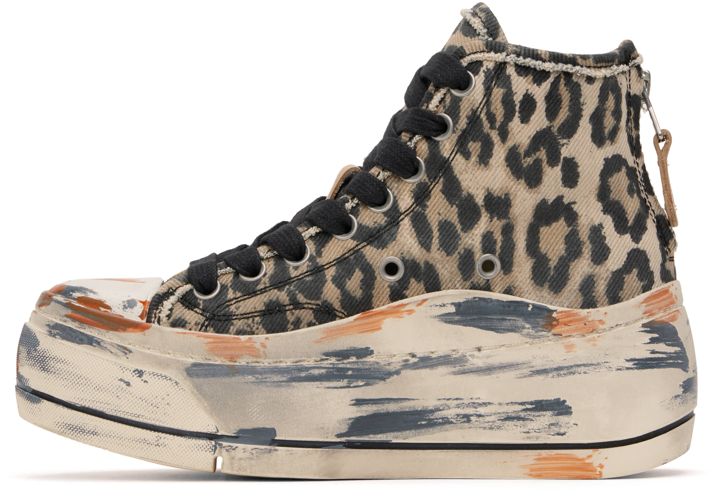 R13 Kurt High Top Sneakers Distressed Light Leopard In Distressed Light Leo