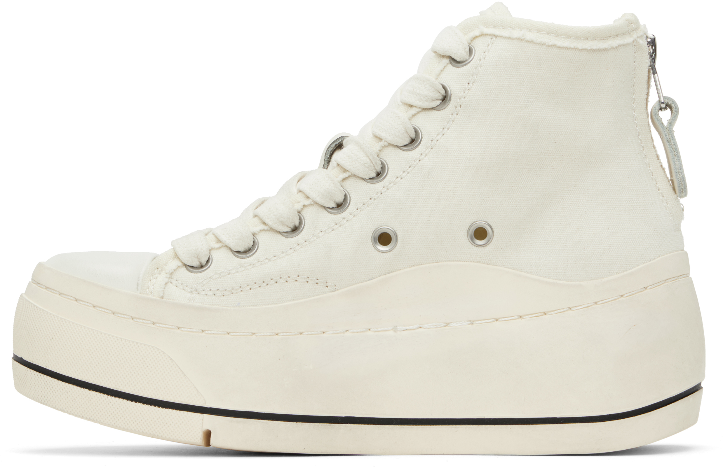 R13 Off-white Kurt High Top Sneakers In Ecru