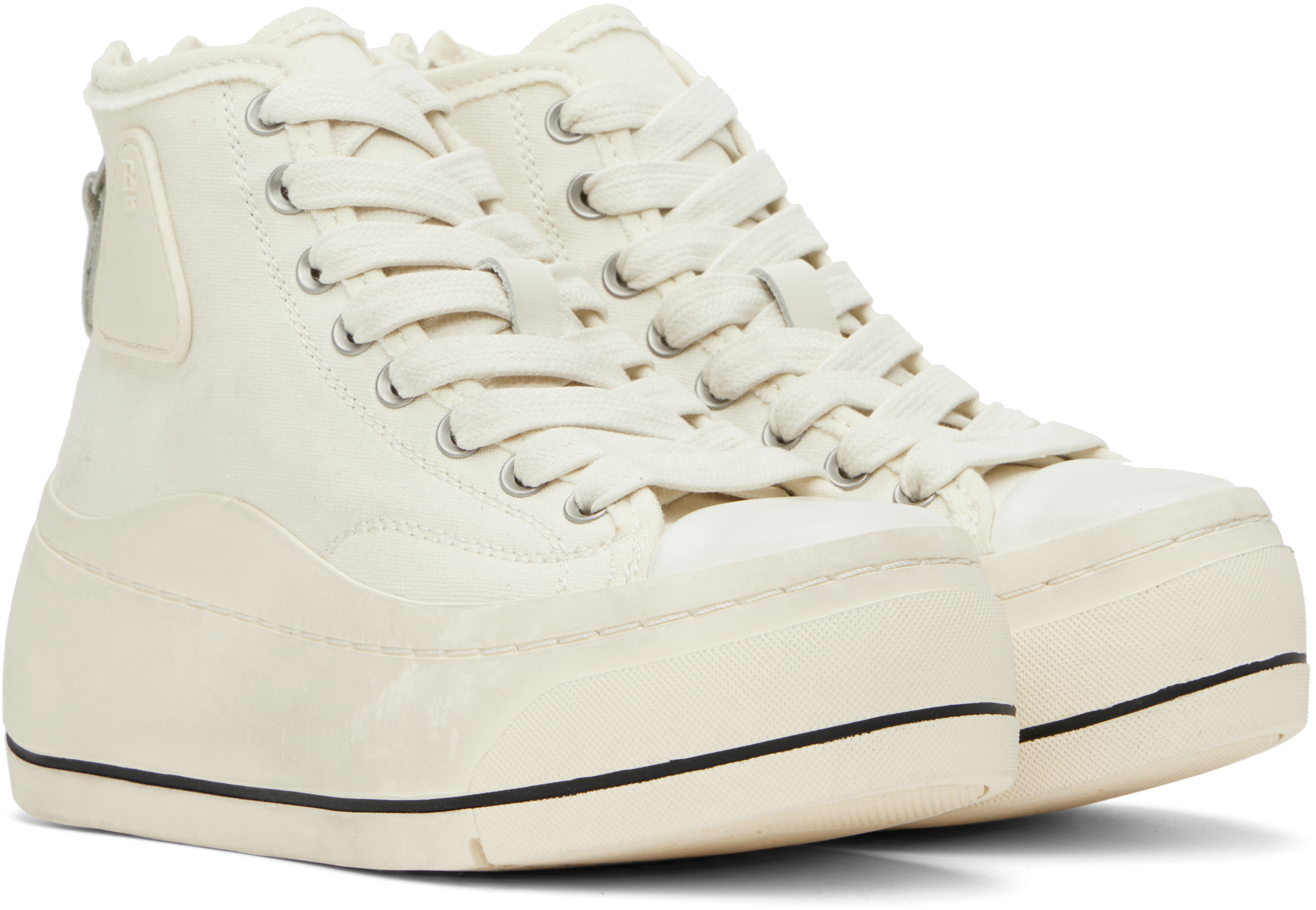 R13 Off-white Kurt High Top Sneakers In Ecru