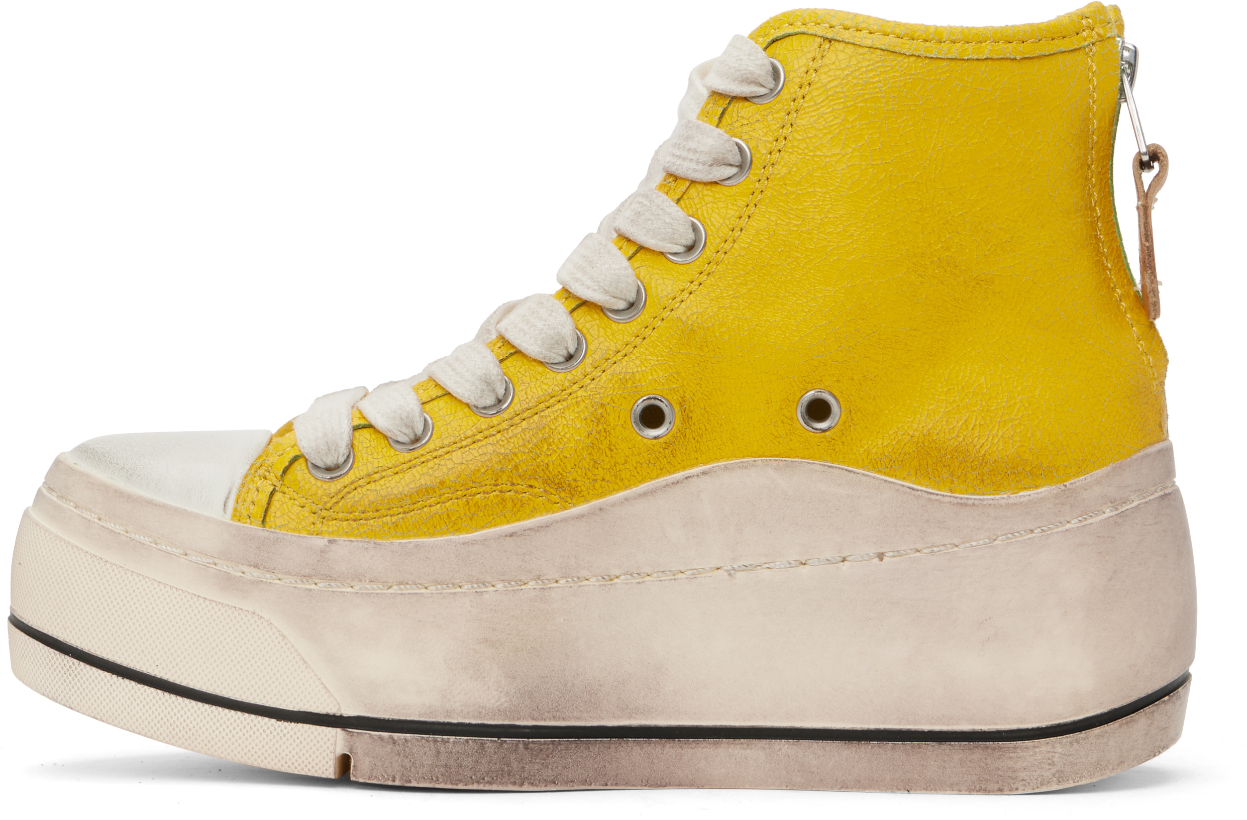 R13 Kurt High Top Sneakers In Yellow / Aqua