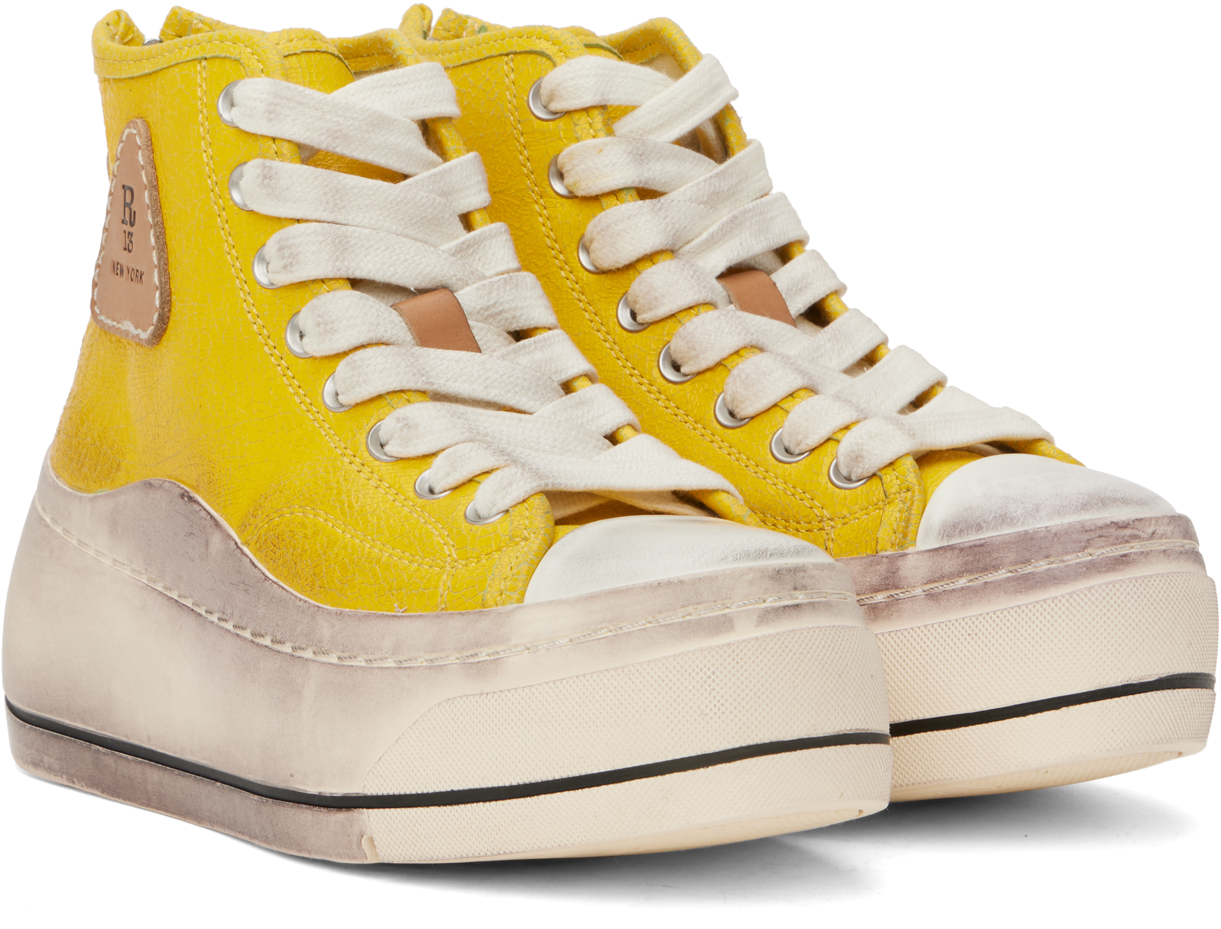 R13 Kurt High Top Sneakers In Yellow / Aqua