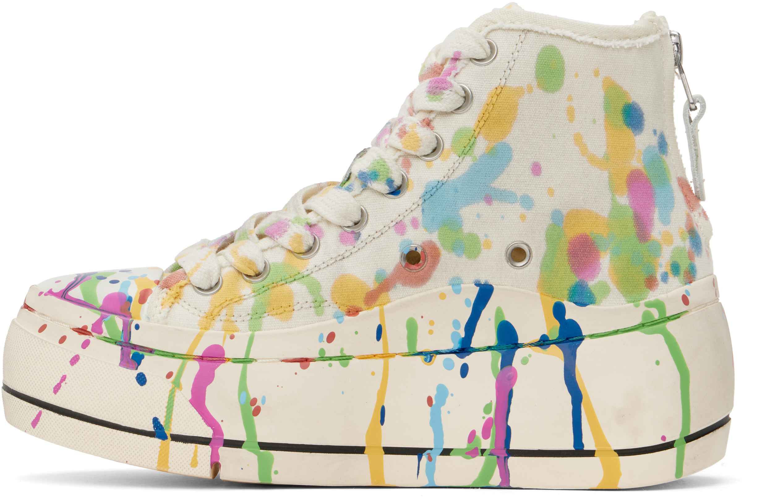 R13 Beige Kurt High Top Sneakers In Ecru