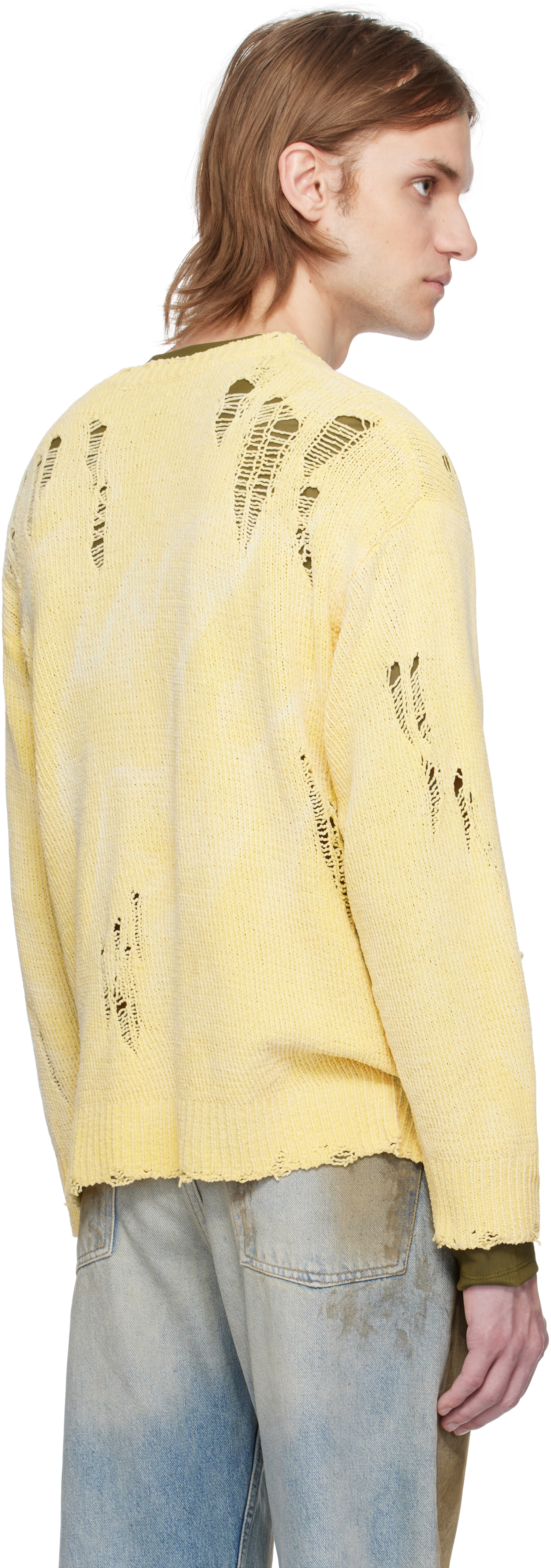 R13 Yellow Boyfriend Cardigan In Yellow
