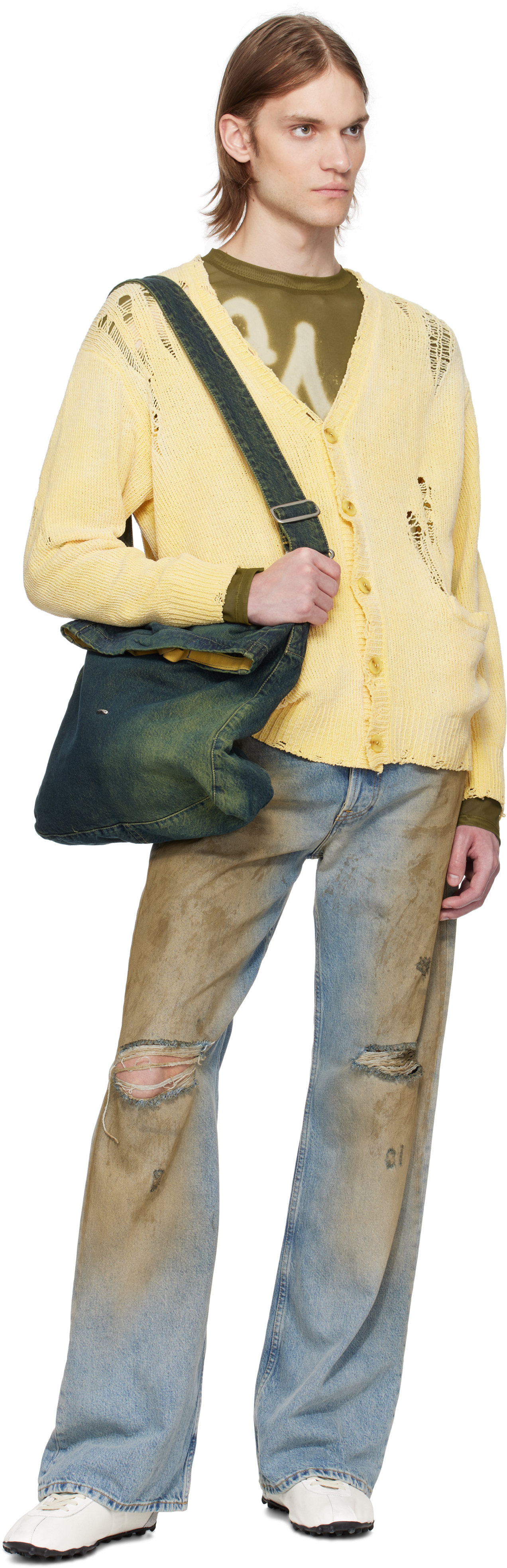 R13 Yellow Boyfriend Cardigan In Yellow