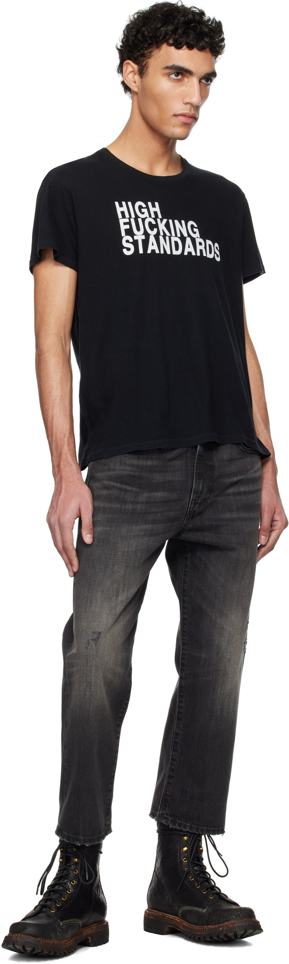 R13 Black 'high F Standards' Boy T-shirt In Black