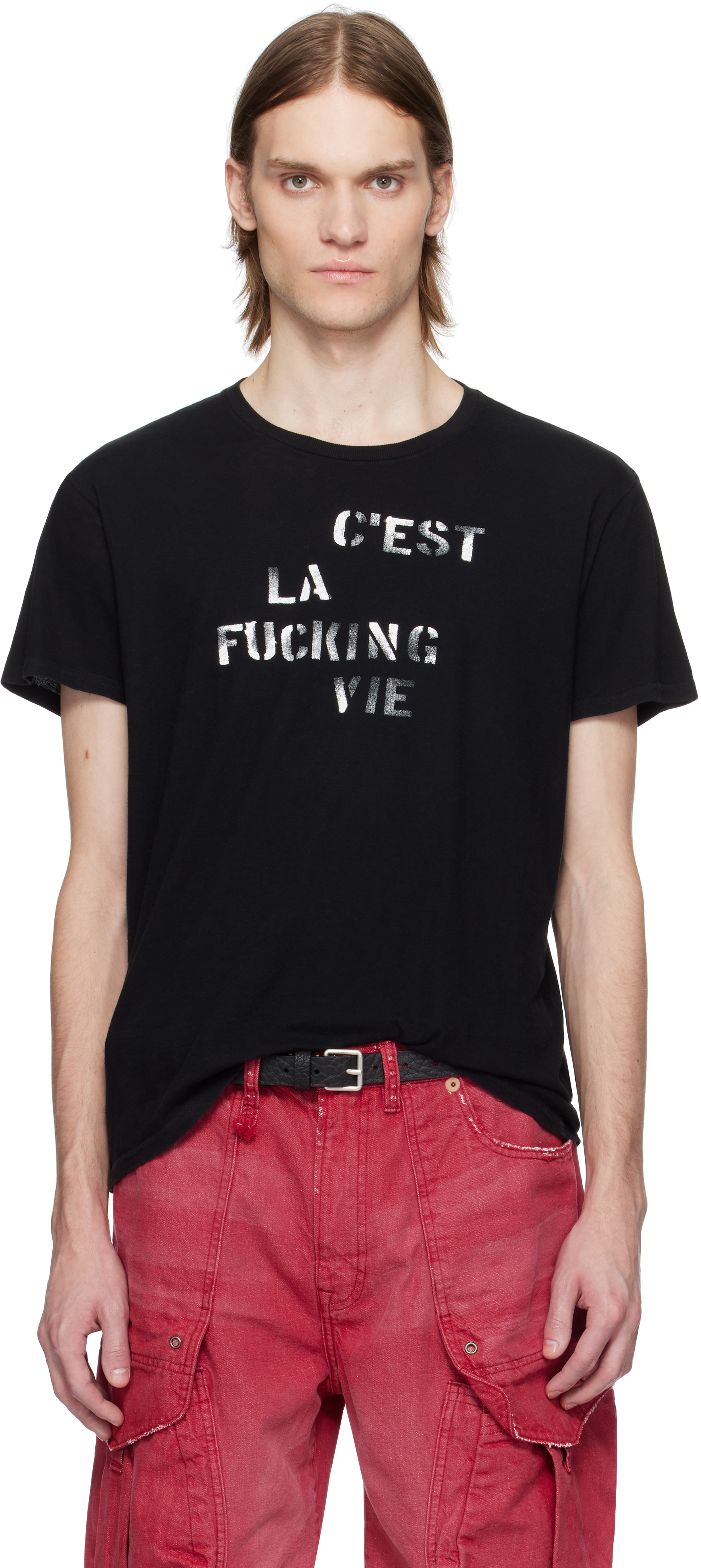 【関税込み】R13 ブラック 'C'est La Fucking Vie' Boy Tシャツ C'EST LA FUCKING VIE BOY T - BLACK - R13