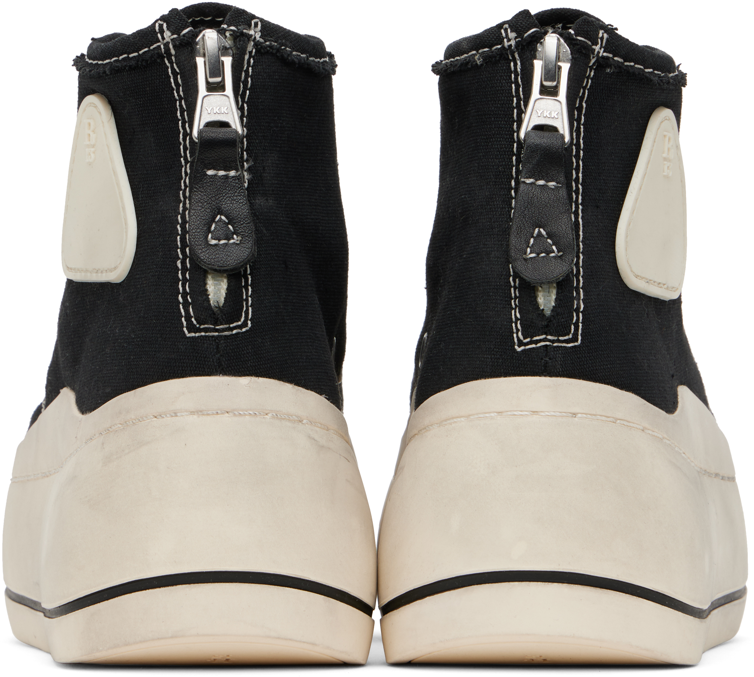 R13 Black Kurt High-top Sneakers In Black Canvas
