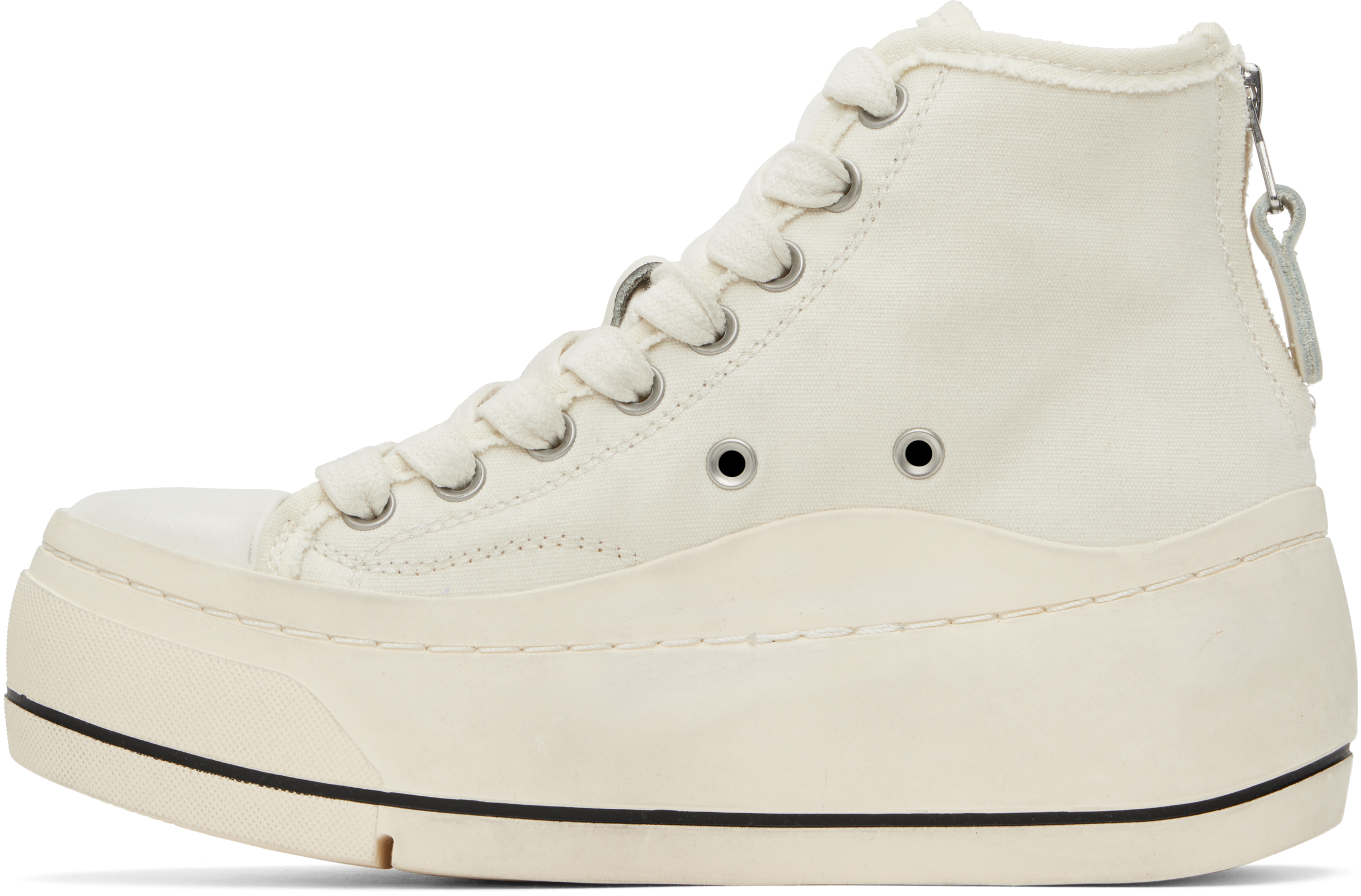 R13 Off-white Kurt High Top Sneakers In Ecru