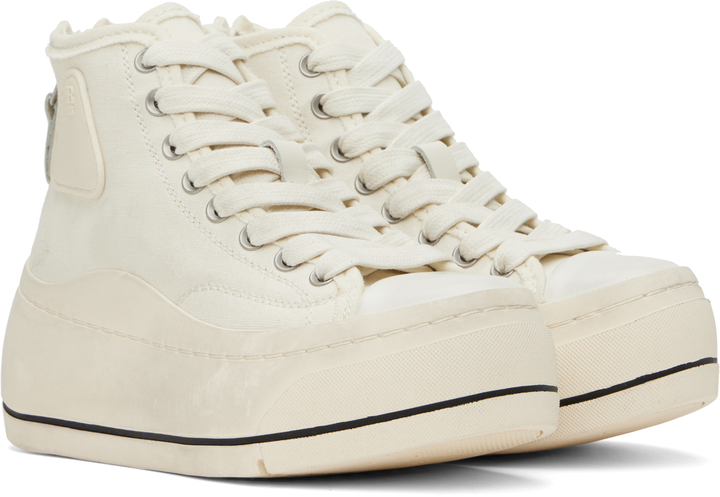 R13 Off-white Kurt High Top Sneakers In Ecru