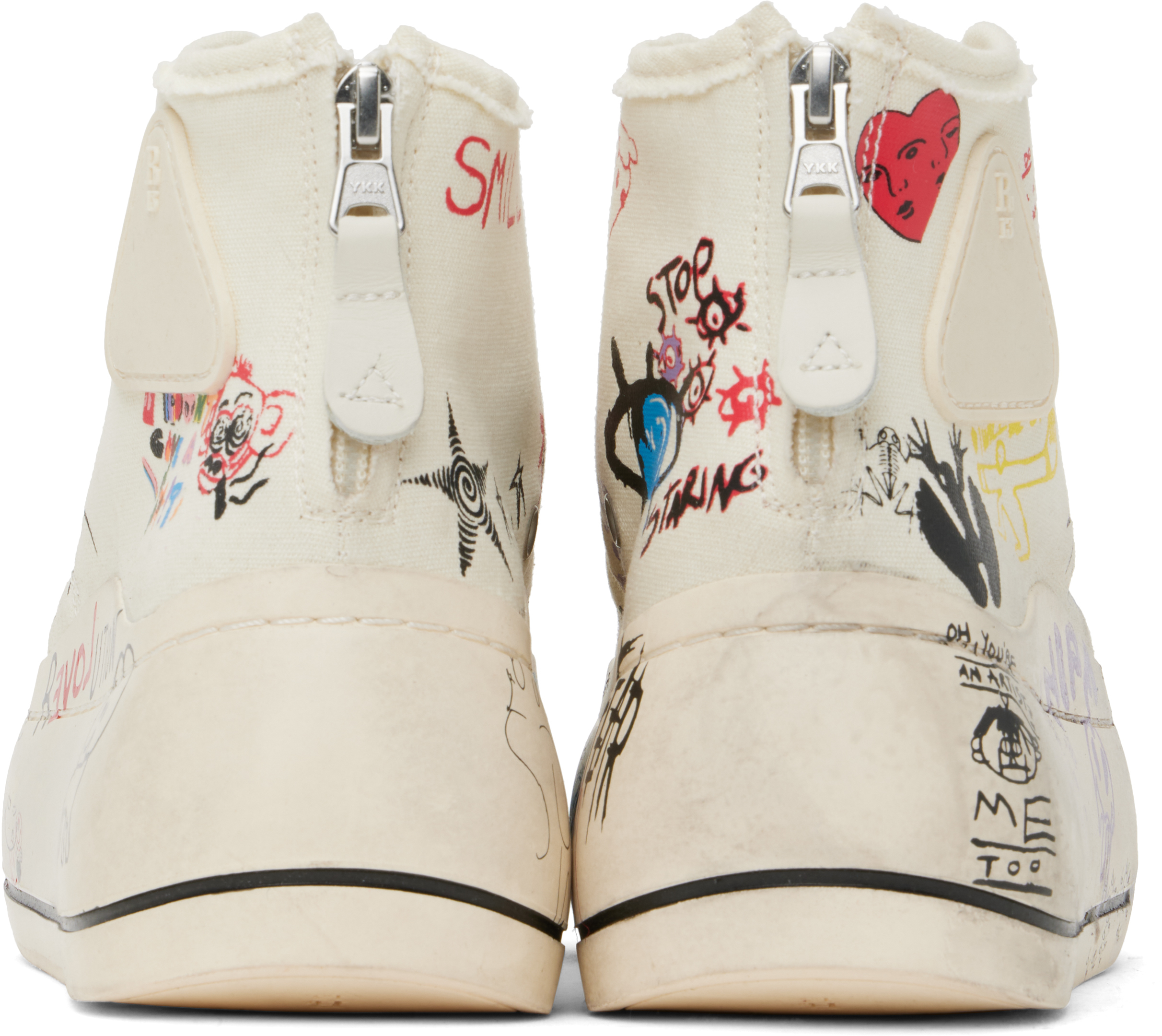 R13 Off-white Kurt High Top Sneakers In Neutral